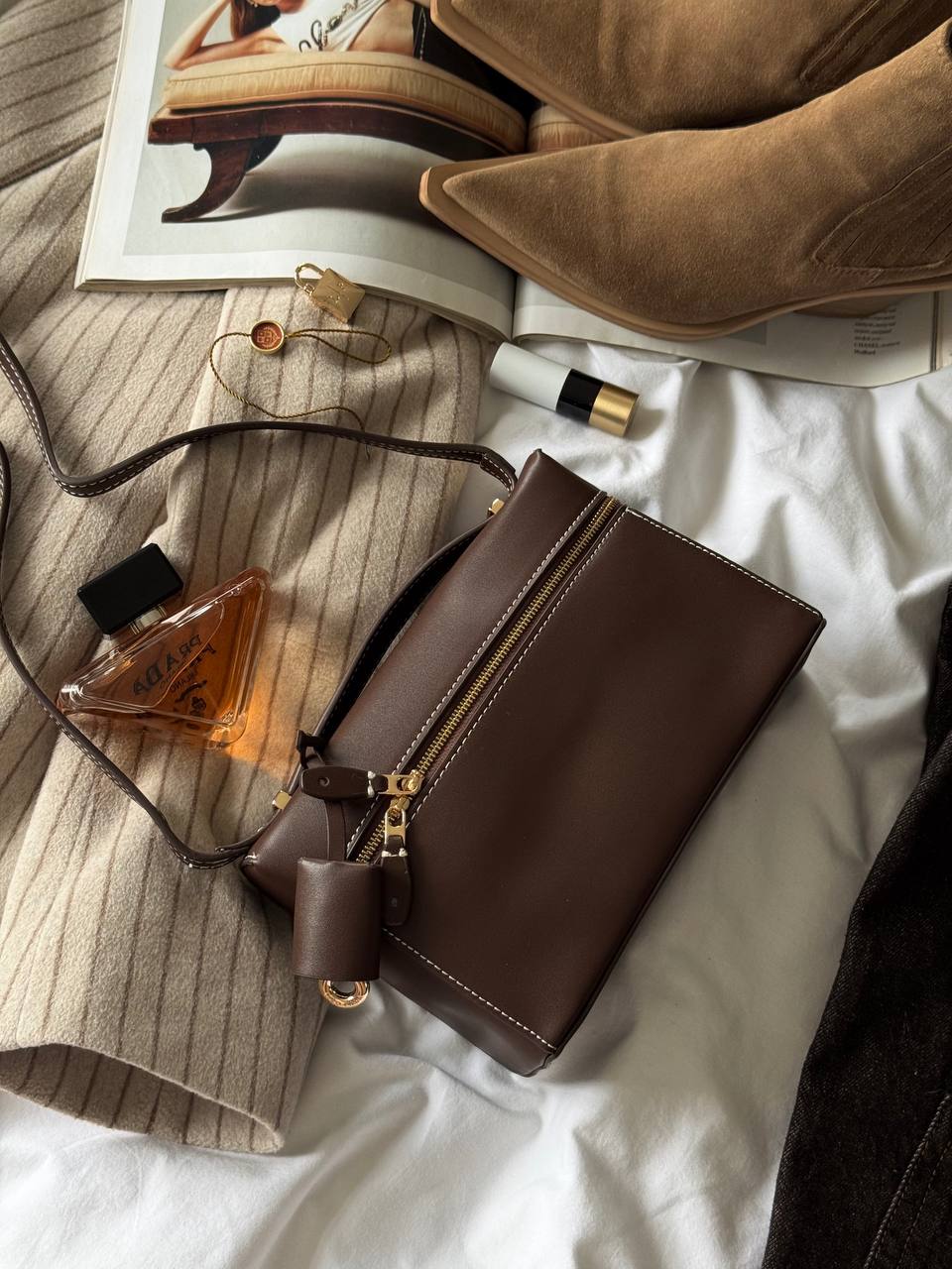 Loro Piana Extra Bag L27 Smooth Calfskin Brown - 8