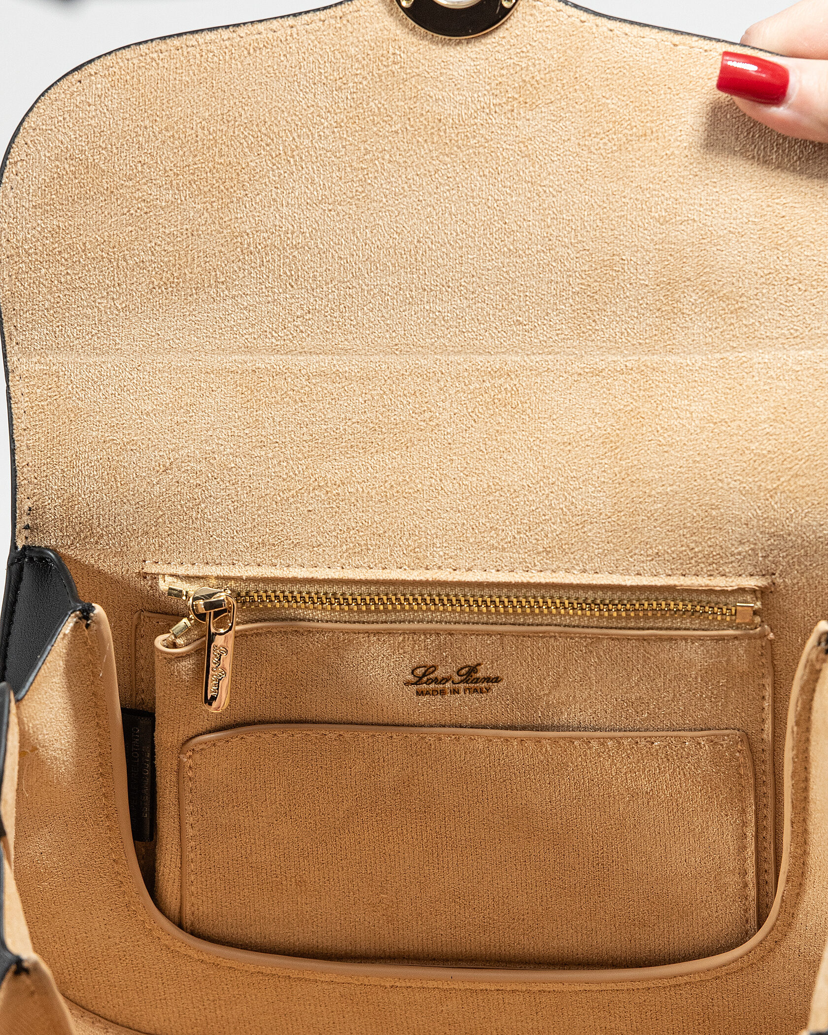 Loro Piana Small Ghiera Bag in Black Smooth Calfskin - 15