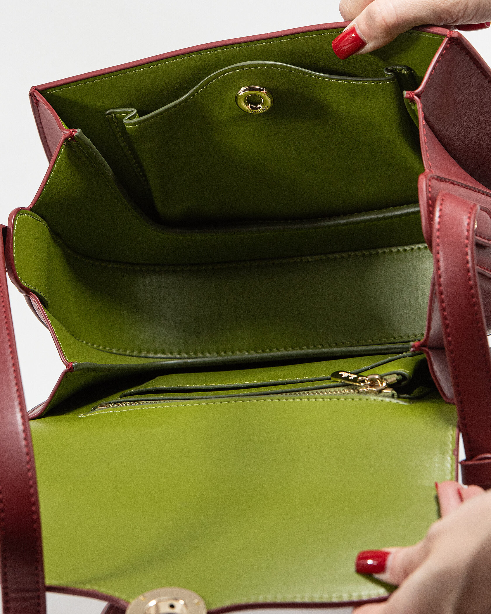 Loro Piana Small Ghiera Bag in Dark Cherry Smooth Calfskin - 15