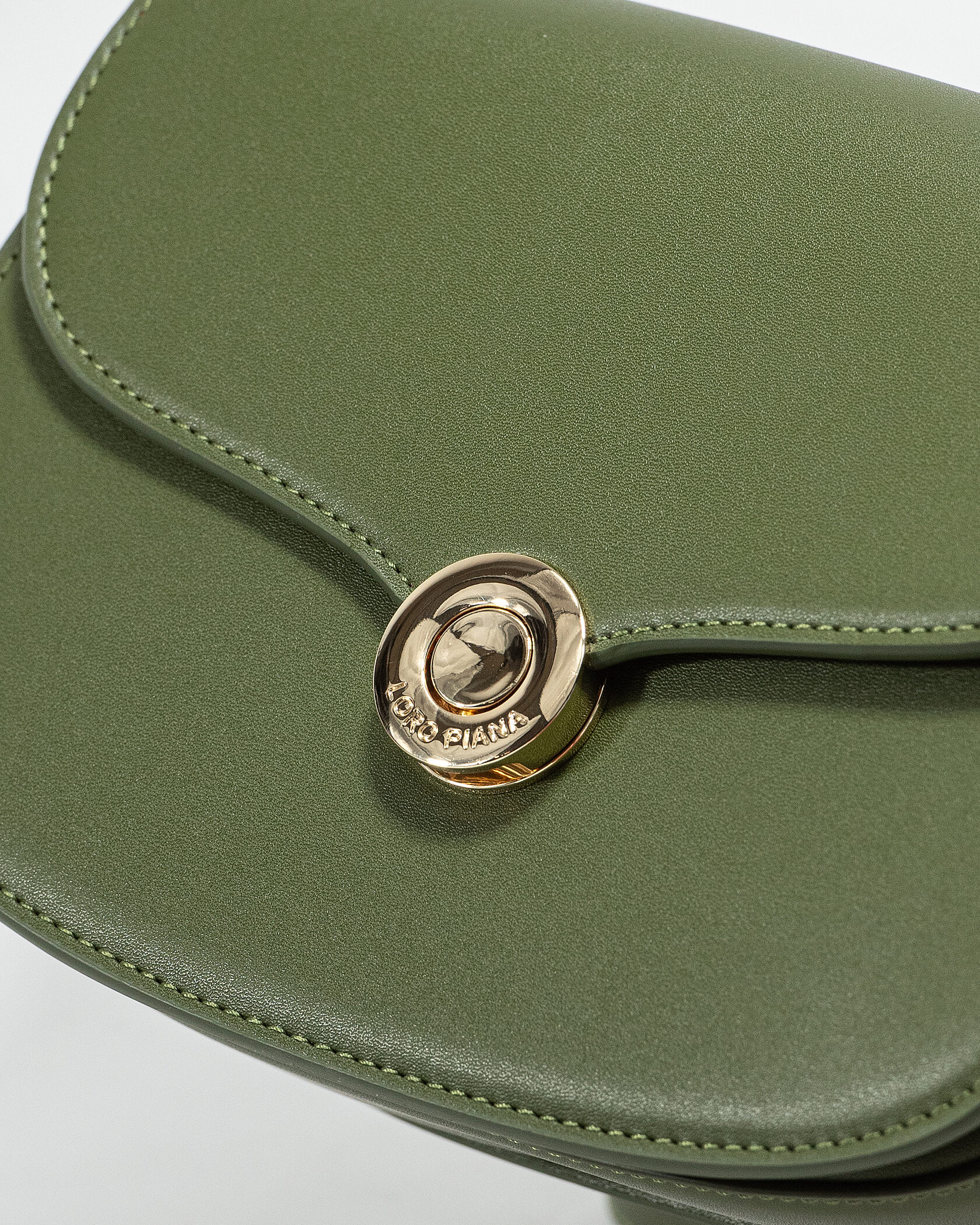 Loro Piana Small Ghiera Bag in Olive Green Smooth Calfskin - 6