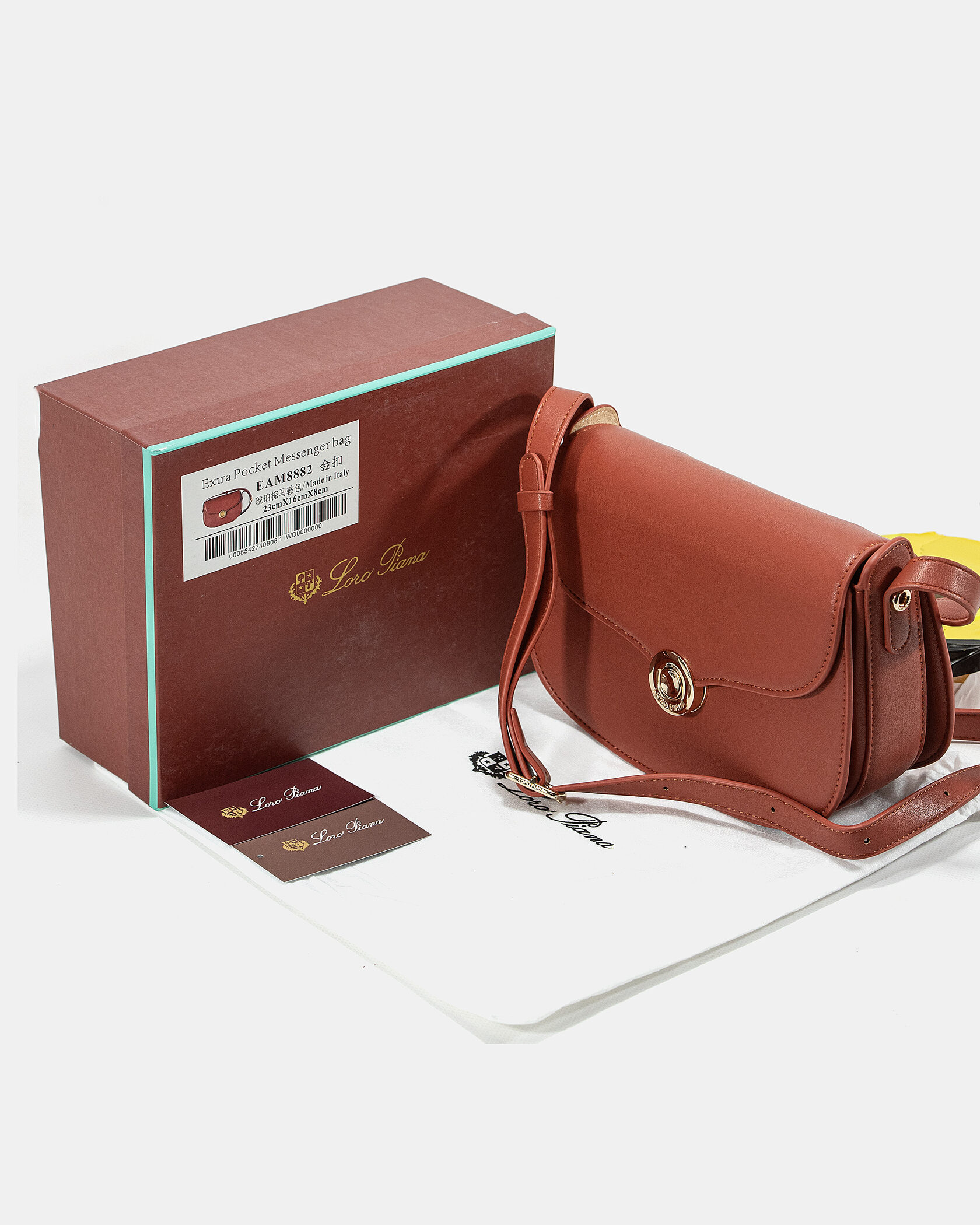 Loro Piana Small Ghiera Bag in Terracotta Smooth Calfskin - 2