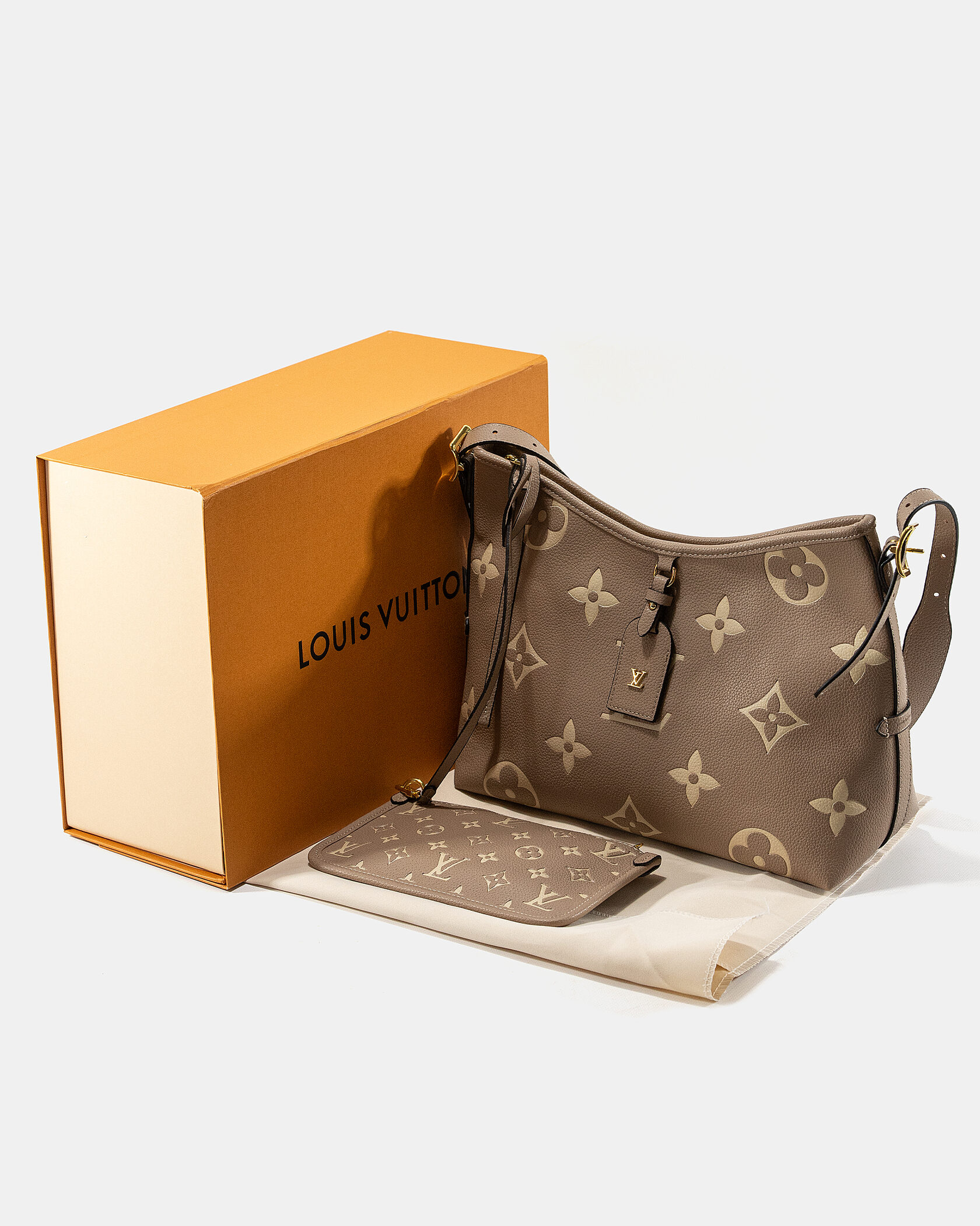 Louis Vuitton Bagatelle Medium Hobo Bag in Taupe Monogram Empreinte Leather - 2