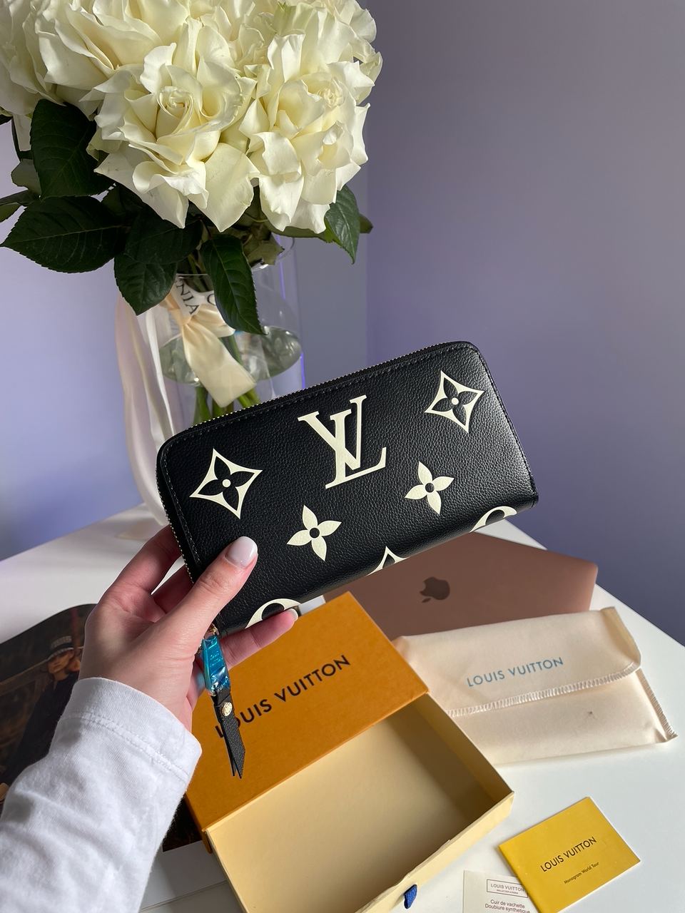 Louis Vuitton Clemence Wallet Bicolor Black/Cream - 3