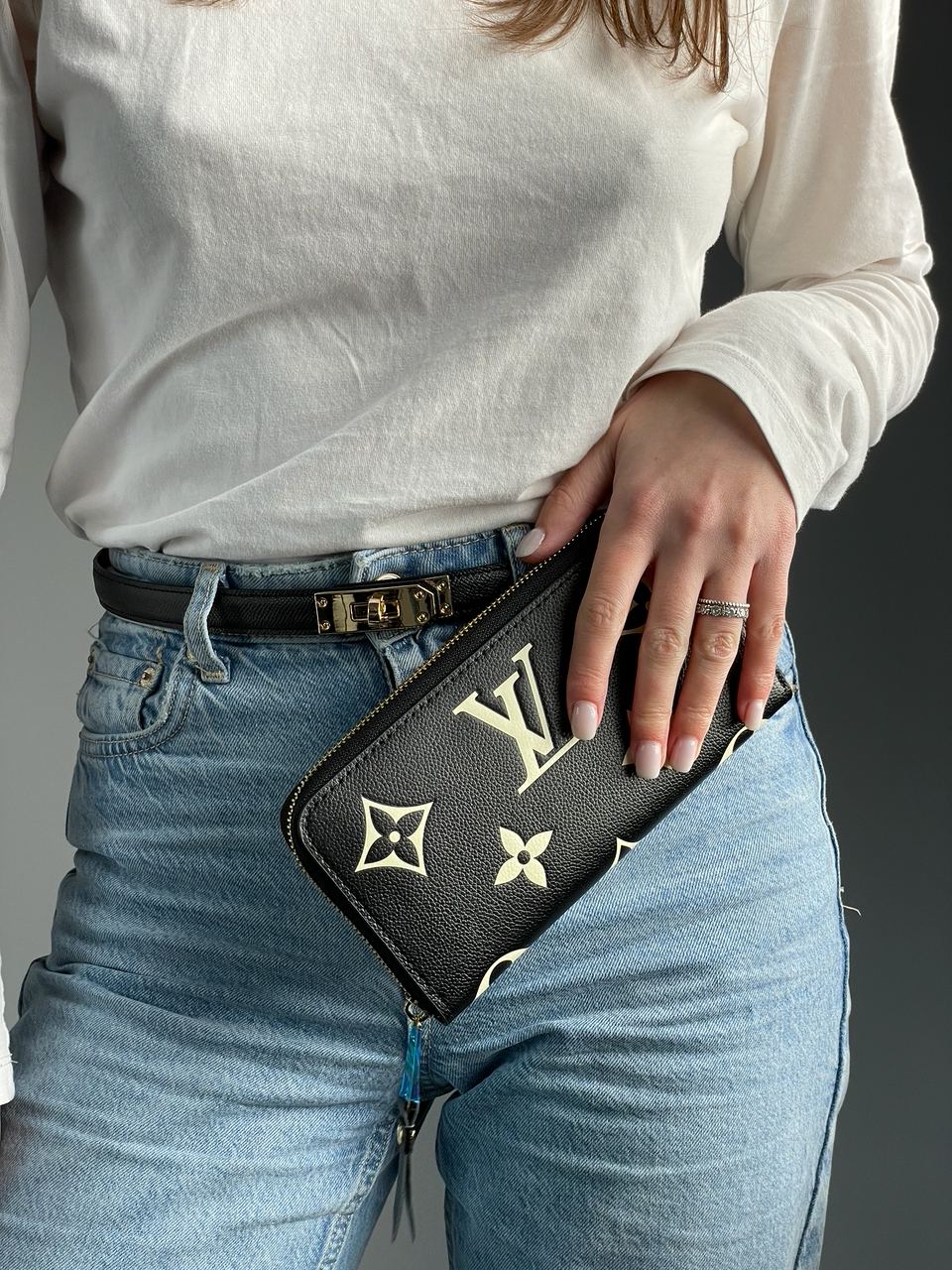 Louis Vuitton Clemence Wallet Bicolor Black/Cream - 4