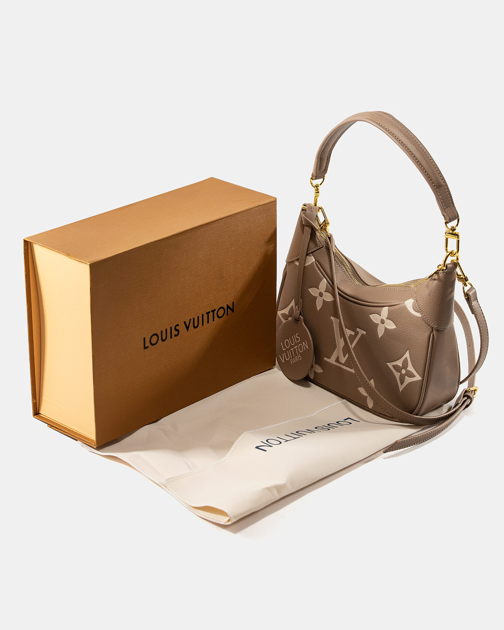Louis Vuitton Croissant Small Hobo Bag in Taupe Monogram Empreinte Leather - 2