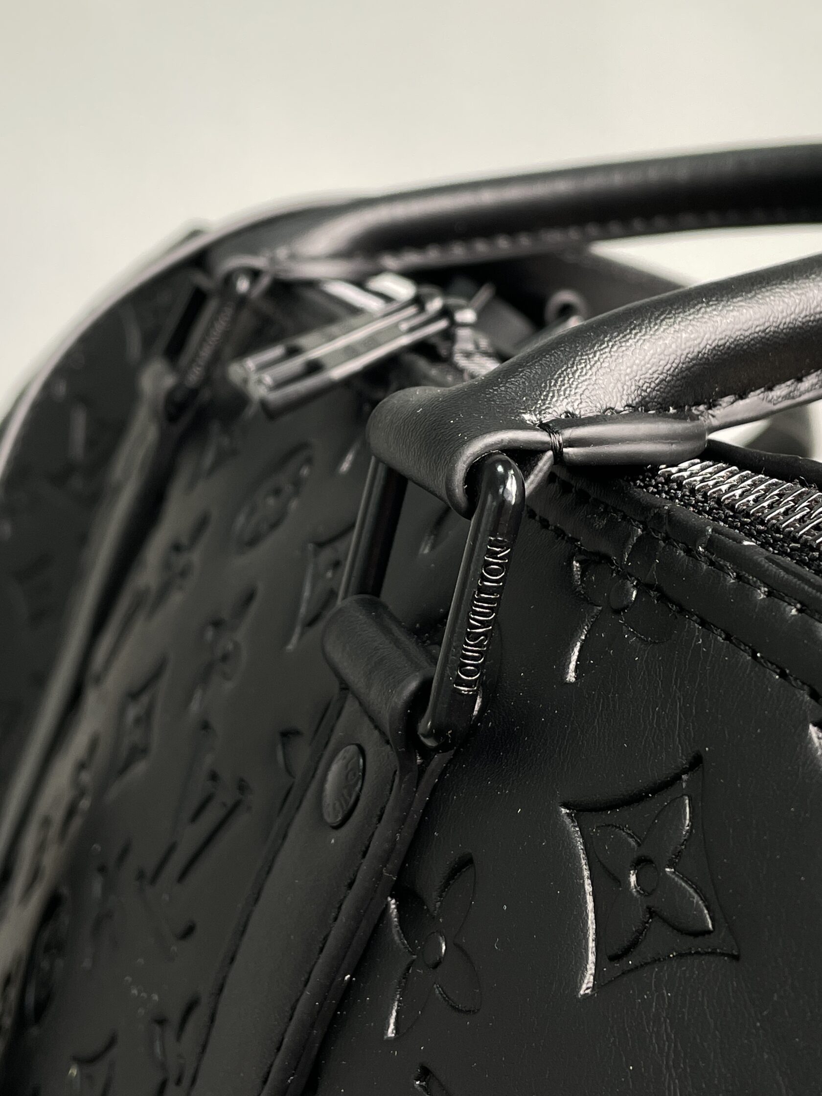 Louis Vuitton Keepall Bandouliere 50 Monogram Shadow Black in Embossed Leather - 12