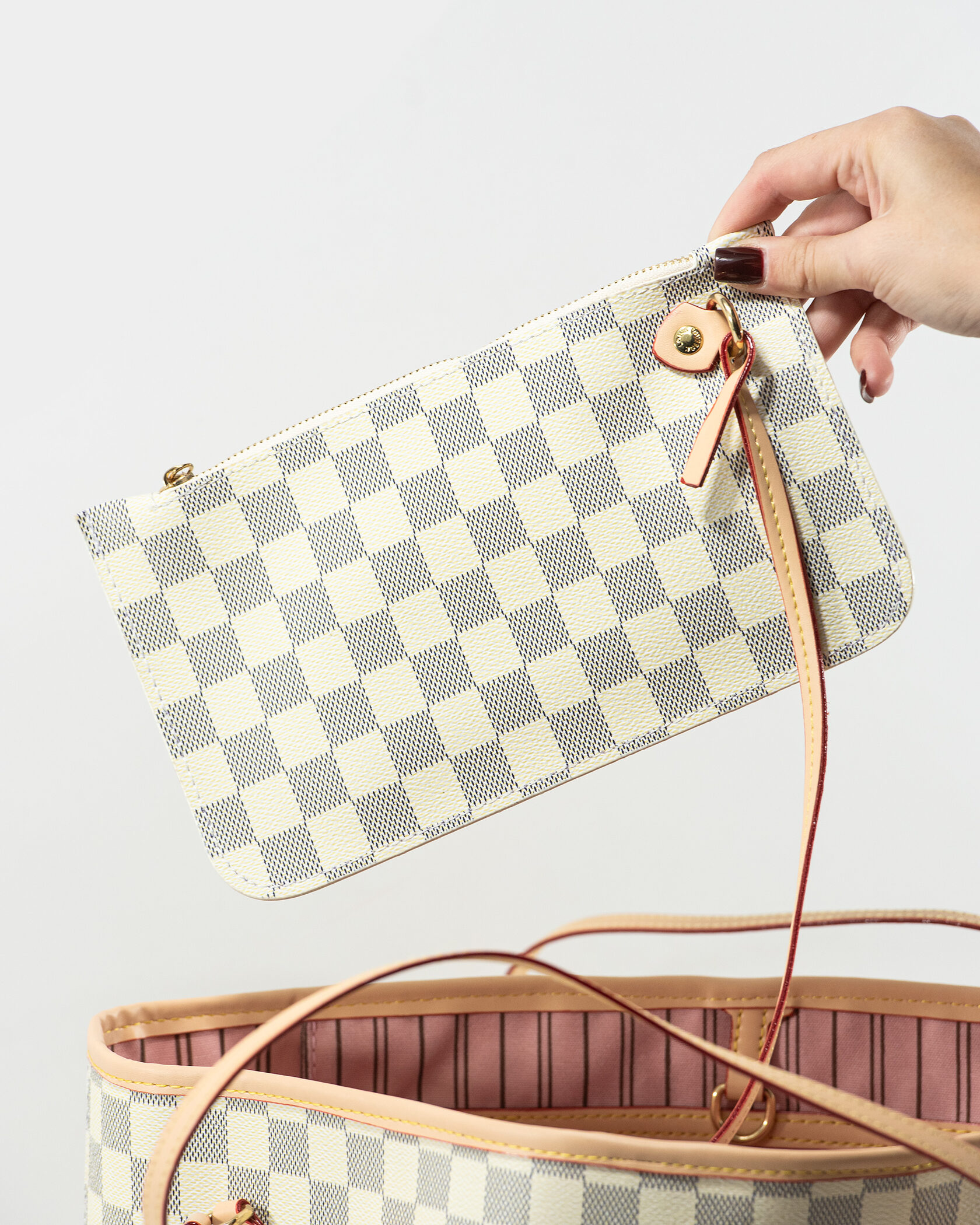 Louis Vuitton Neverfull MM Damier Azur Rose Beige - 8