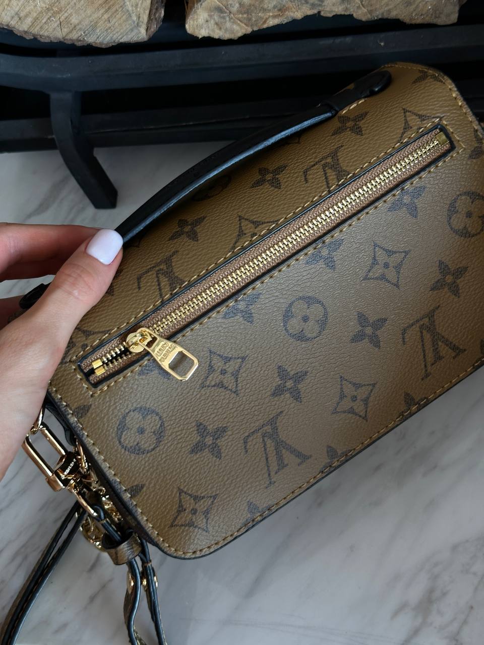 Louis Vuitton Pochette Metis Shoulder Bag Brown Leather Monogra - 7