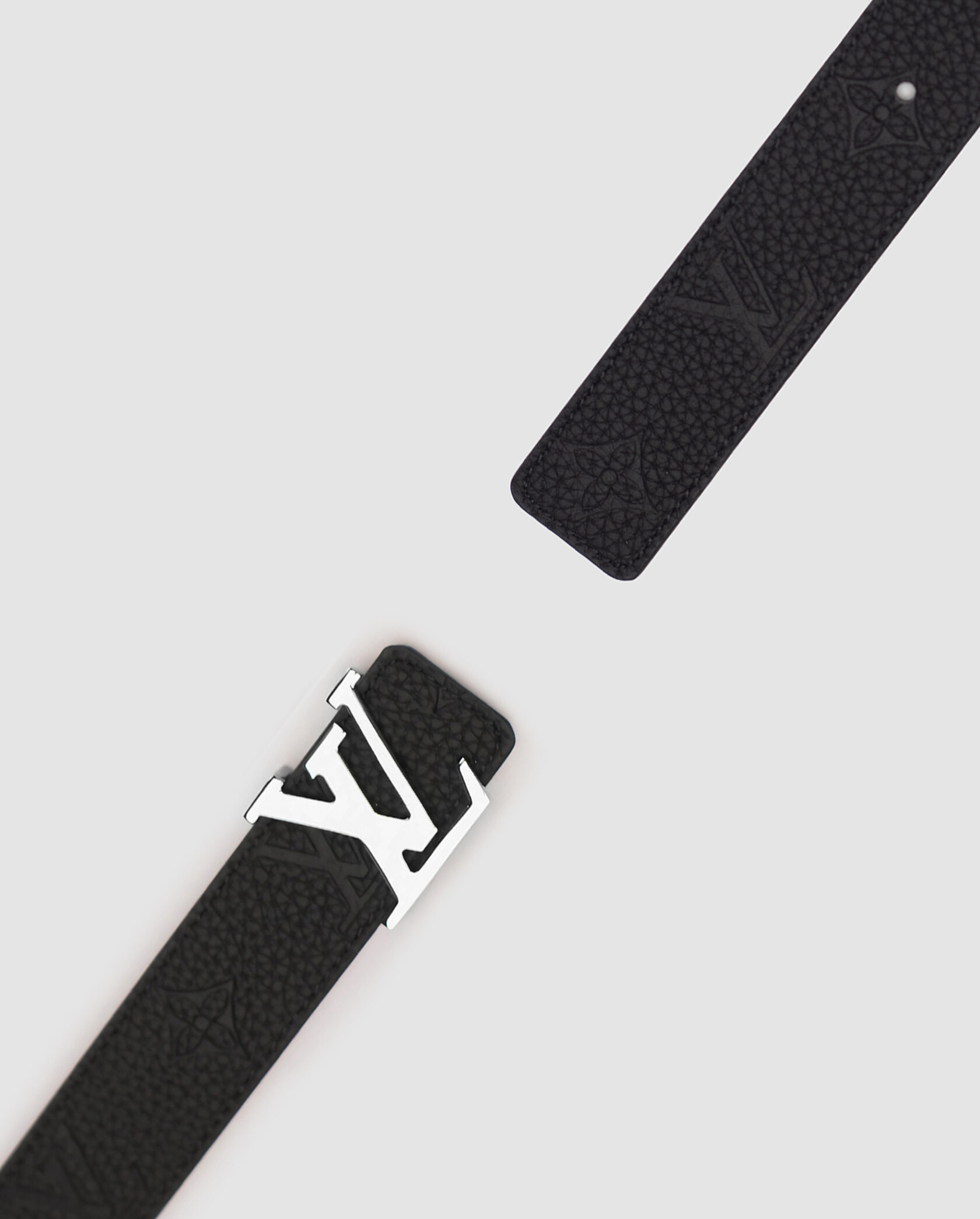 Louis Vuitton Reversible Leather Belt 30mm Embossing Black/Silver - 12