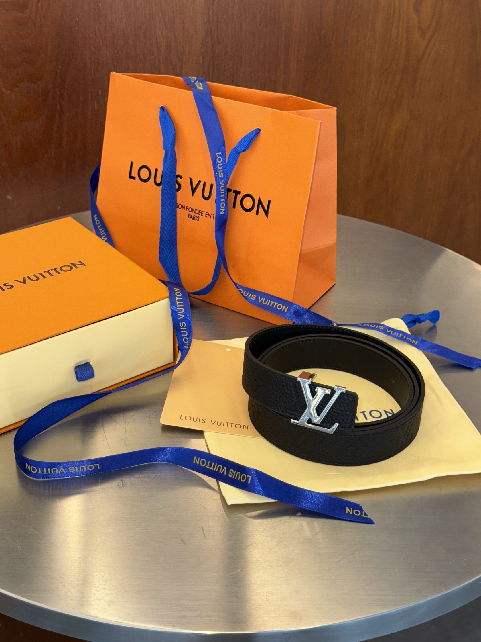 Louis Vuitton Reversible Leather Belt 30mm Embossing Black/Silver - 8