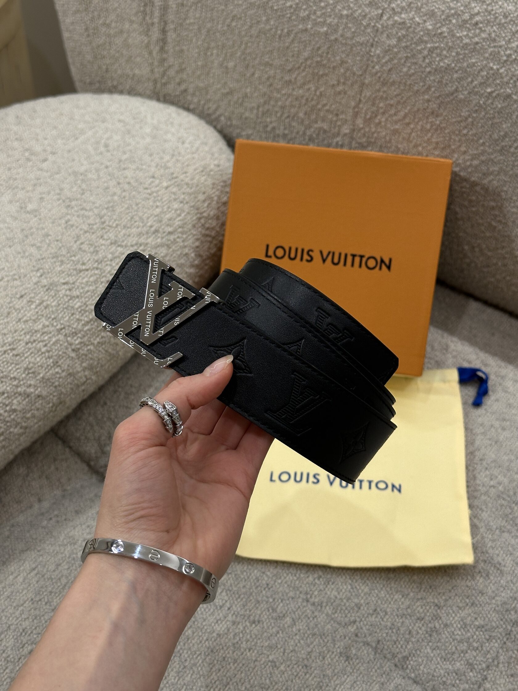 Louis Vuitton Shadow 40mm Belt Black/Silver - 3