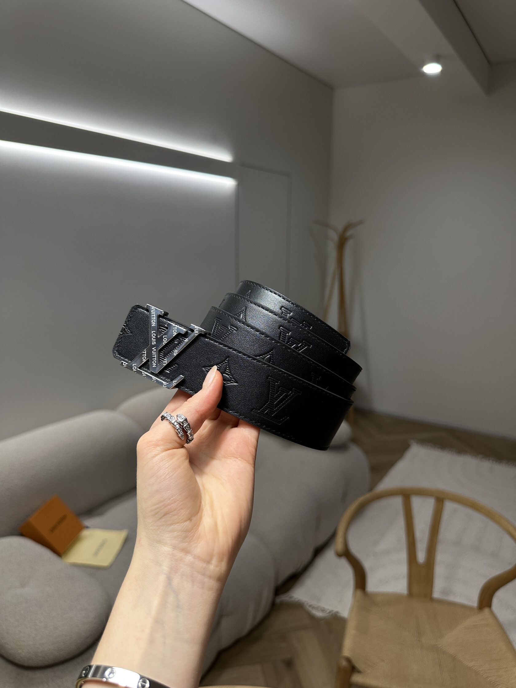 Louis Vuitton Shadow 40mm Belt Black/Silver - 4