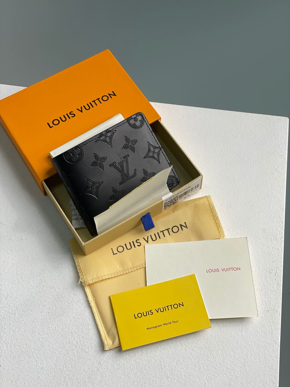 Louis Vuitton Slender Wallet Black Embossed Leather - 2