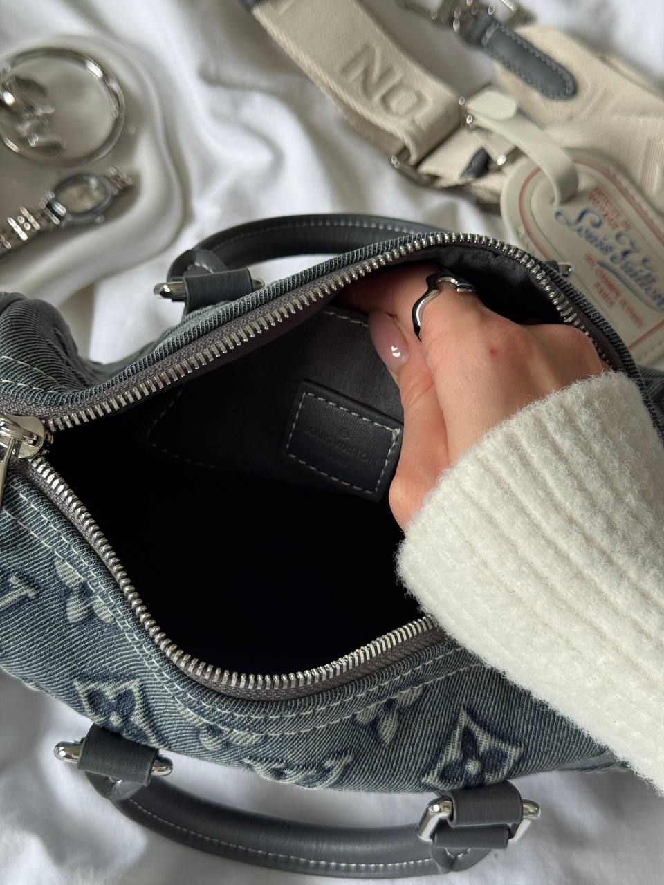 Louis Vuitton Speedy Bandoulière 25 Bag Denim Monogram - 17