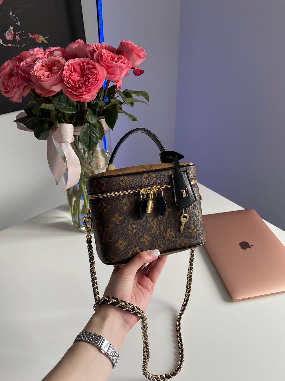 Louis Vuitton Vanity PM Bag Monogram Reverse Coated Canvas Calfskin leather - 12