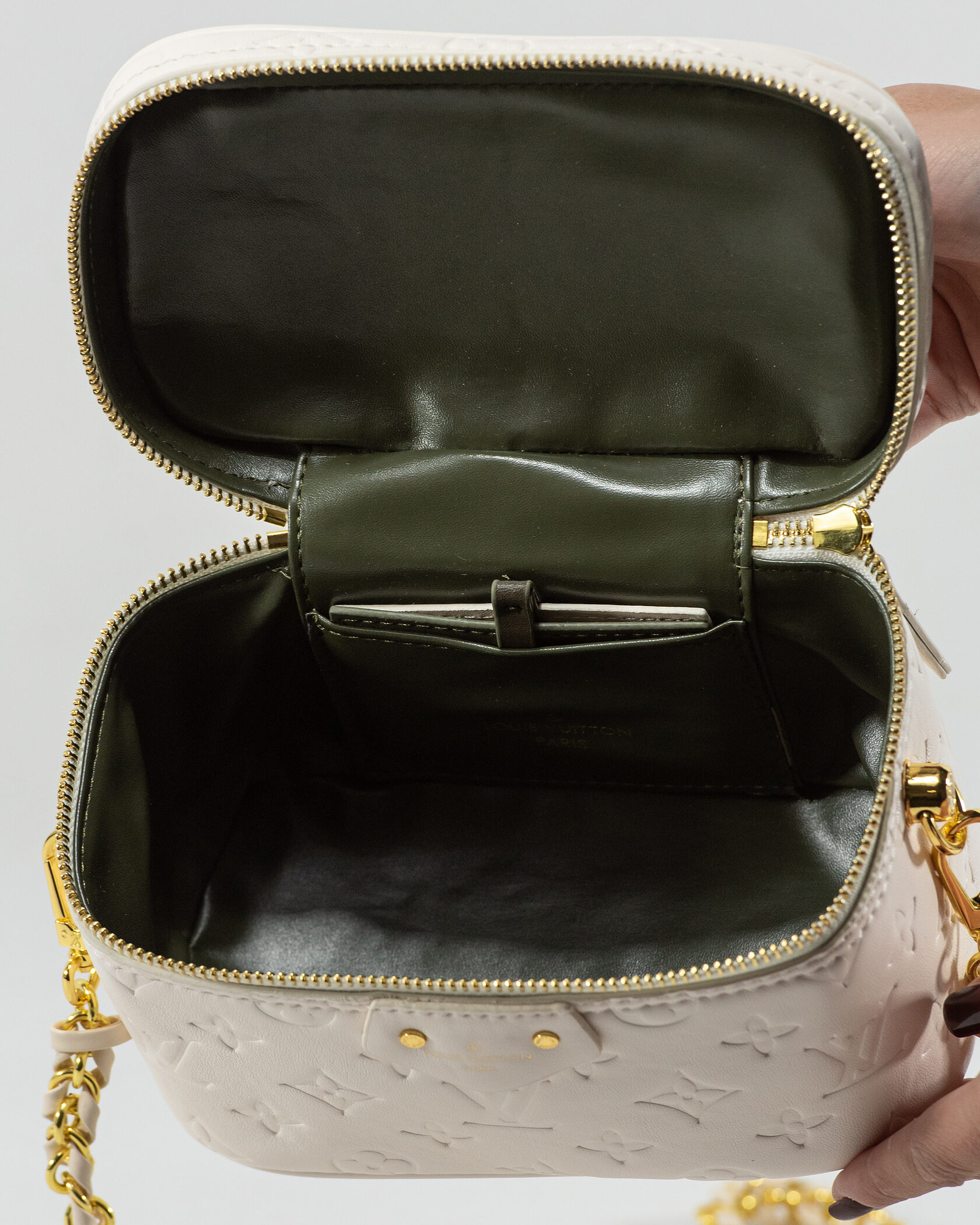 Louis Vuitton Vanity PM in Cream/White Monogram Empreinte Leather - 12