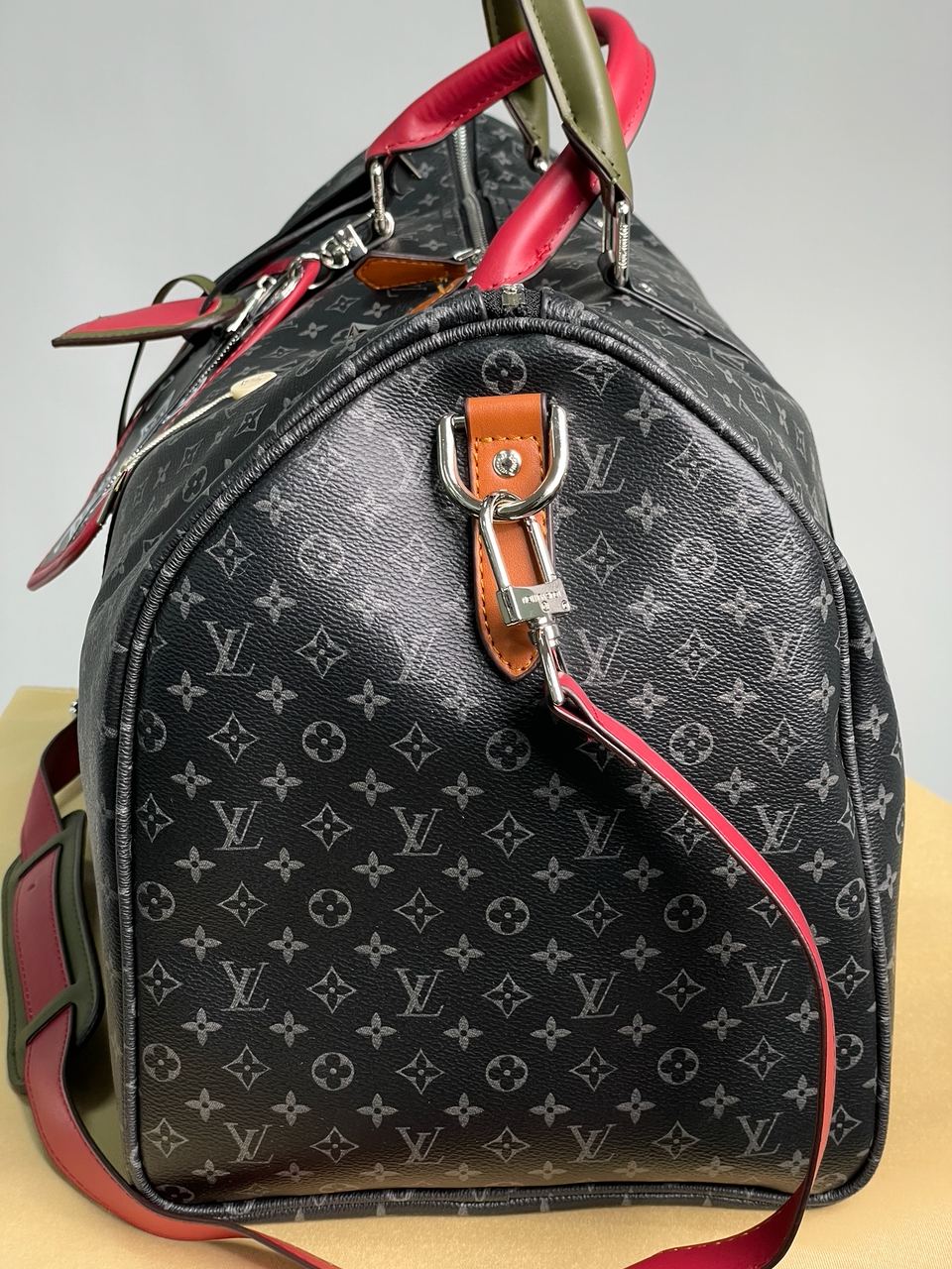 LV Keepall Bandouliere Bag Limited Edition Patchwork Monogram Eclipse 50 - 12
