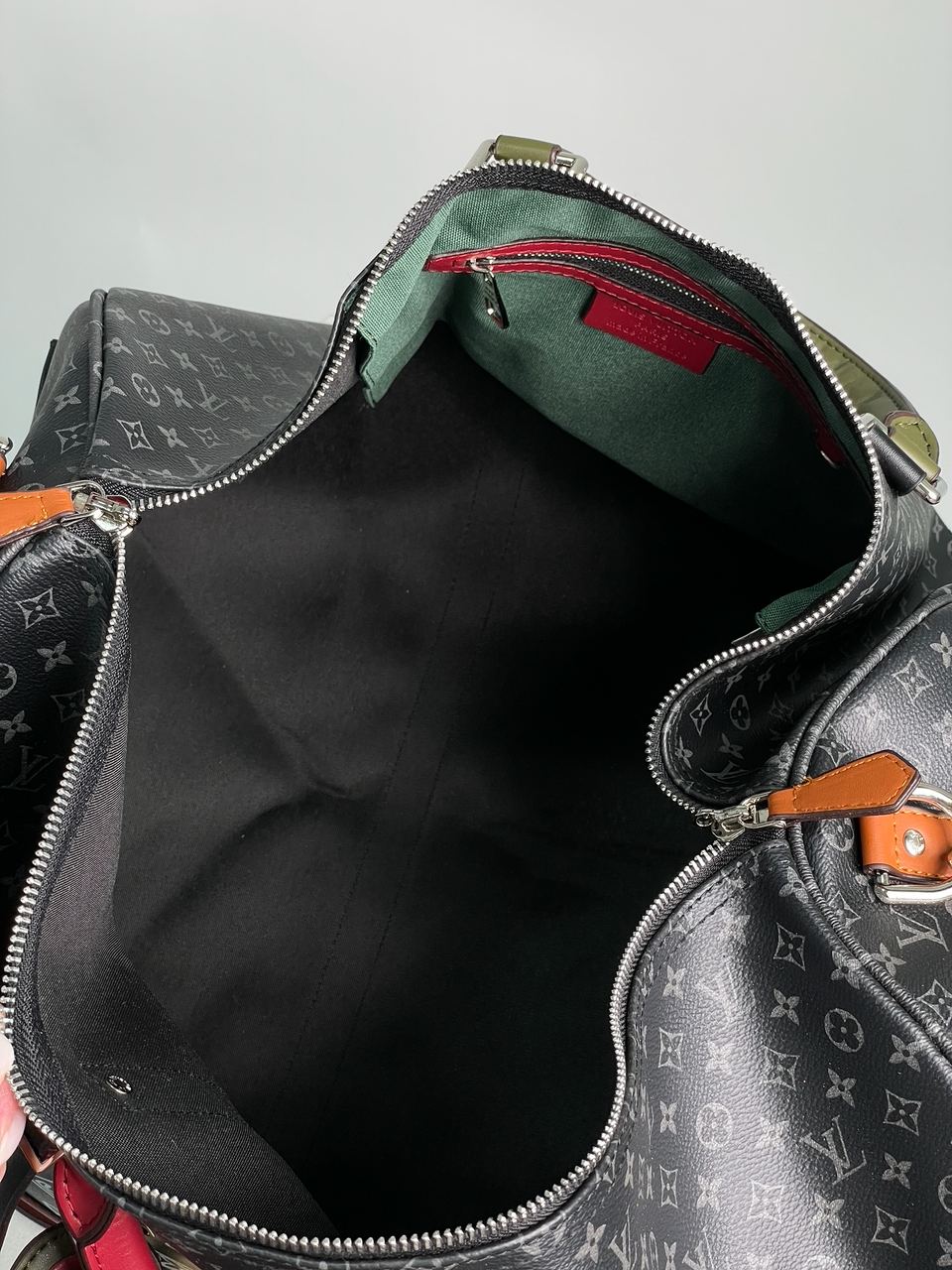 LV Keepall Bandouliere Bag Limited Edition Patchwork Monogram Eclipse 50 - 17