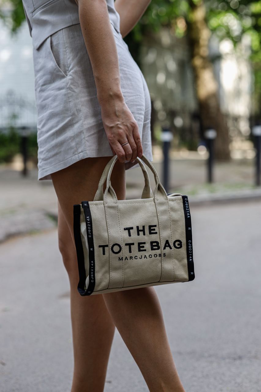 Marc Jacobs The Jacquard Small Tote Bag Beige - 5