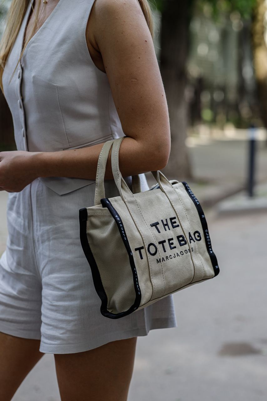 Marc Jacobs The Jacquard Small Tote Bag Beige - 6