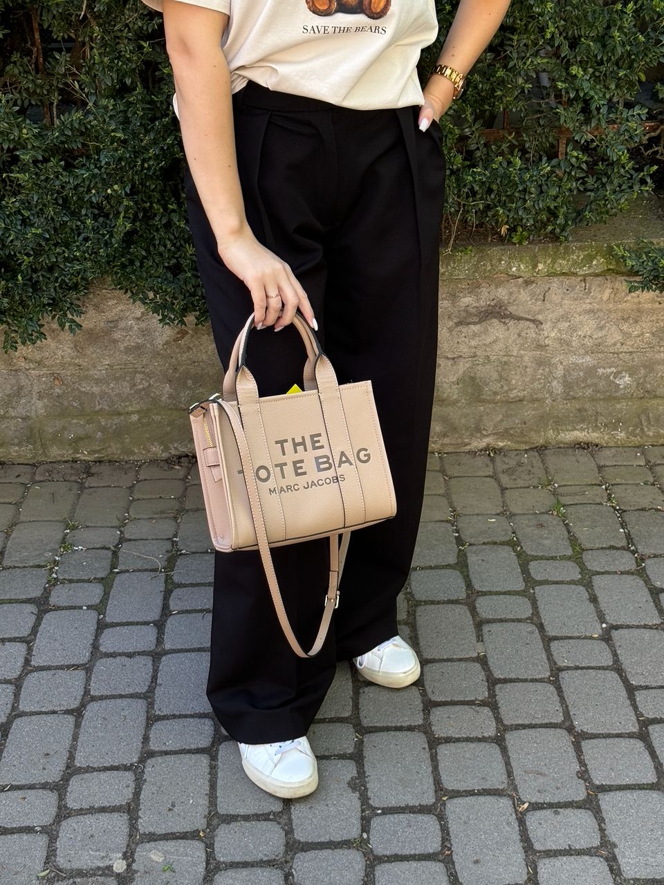 Marc Jacobs The Leather Small Tote Bag Beige - 10