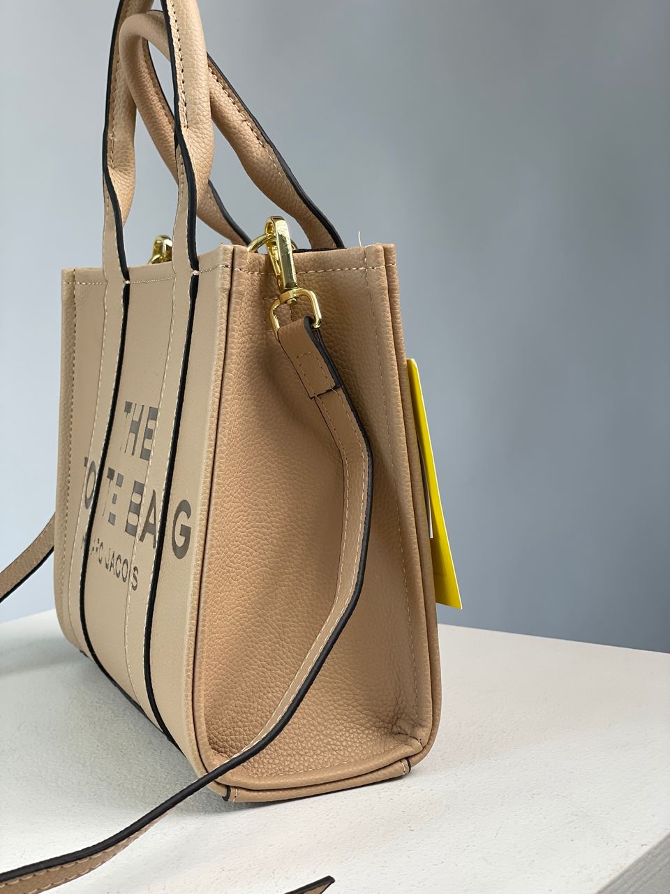 Marc Jacobs The Leather Small Tote Bag Beige - 15