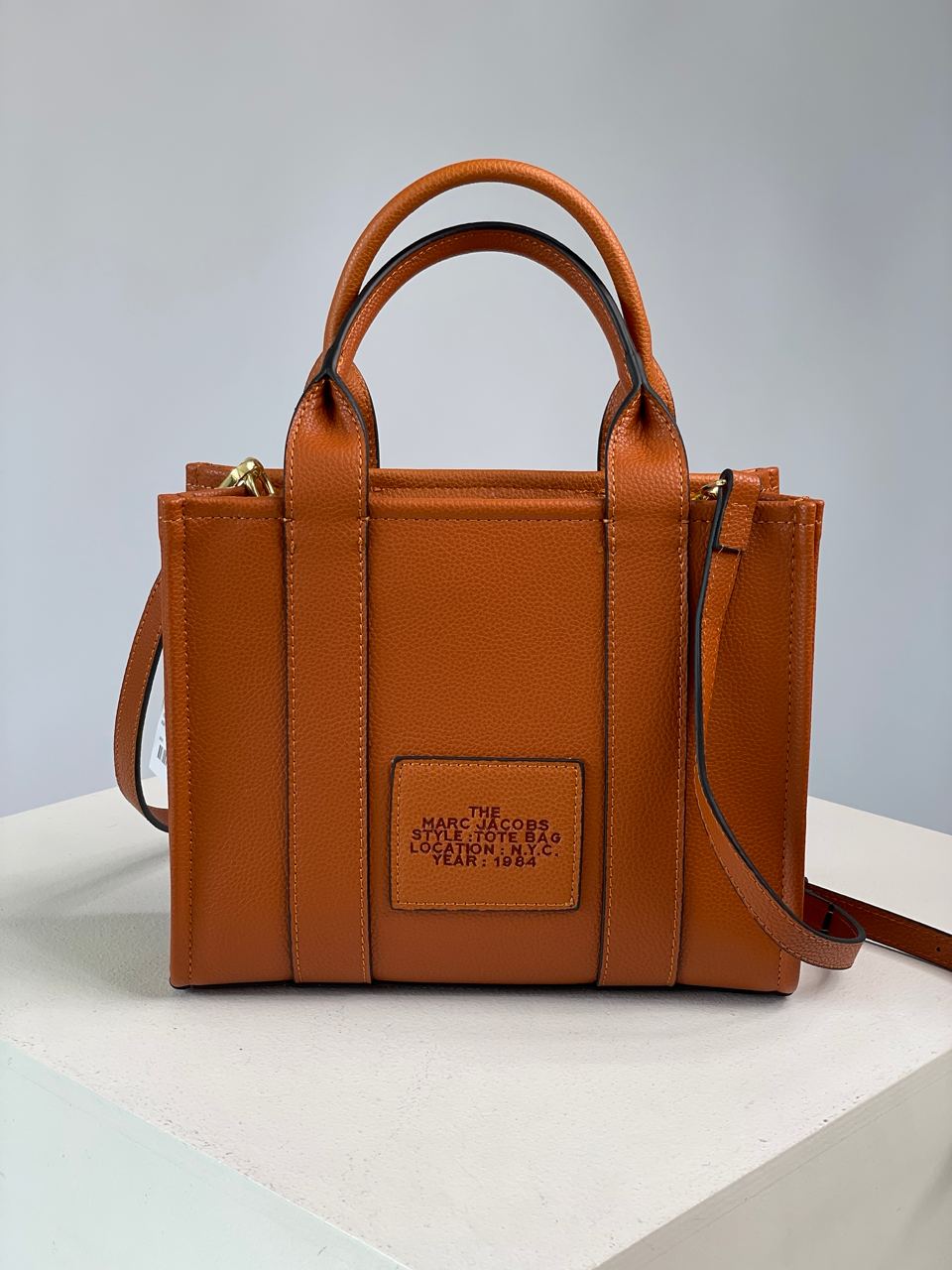 Marc Jacobs The Leather Small Tote Bag Brown - 12