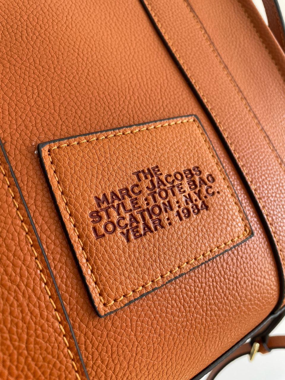 Marc Jacobs The Leather Small Tote Bag Brown - 13