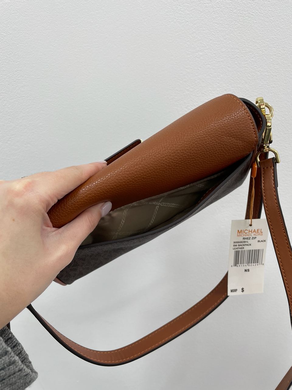 Michael Kors Fleur Small Convertible Crossbody Bag Brown - 16