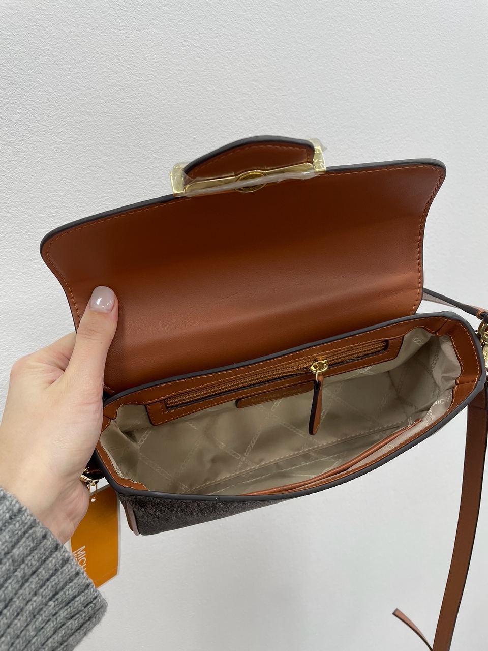 Michael Kors Fleur Small Convertible Crossbody Bag Brown - 17