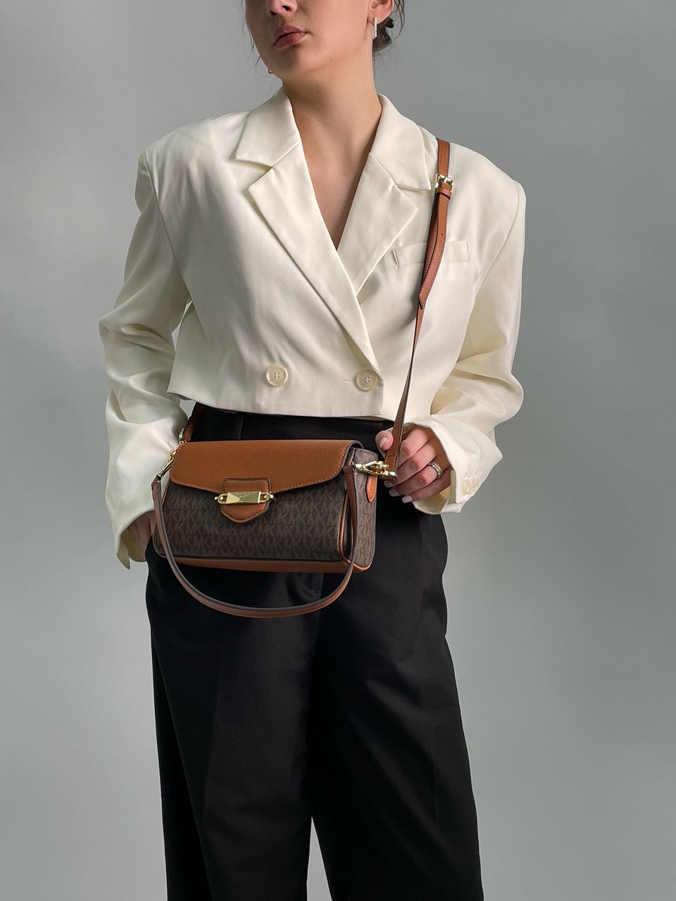 Michael Kors Fleur Small Convertible Crossbody Bag Brown - 4