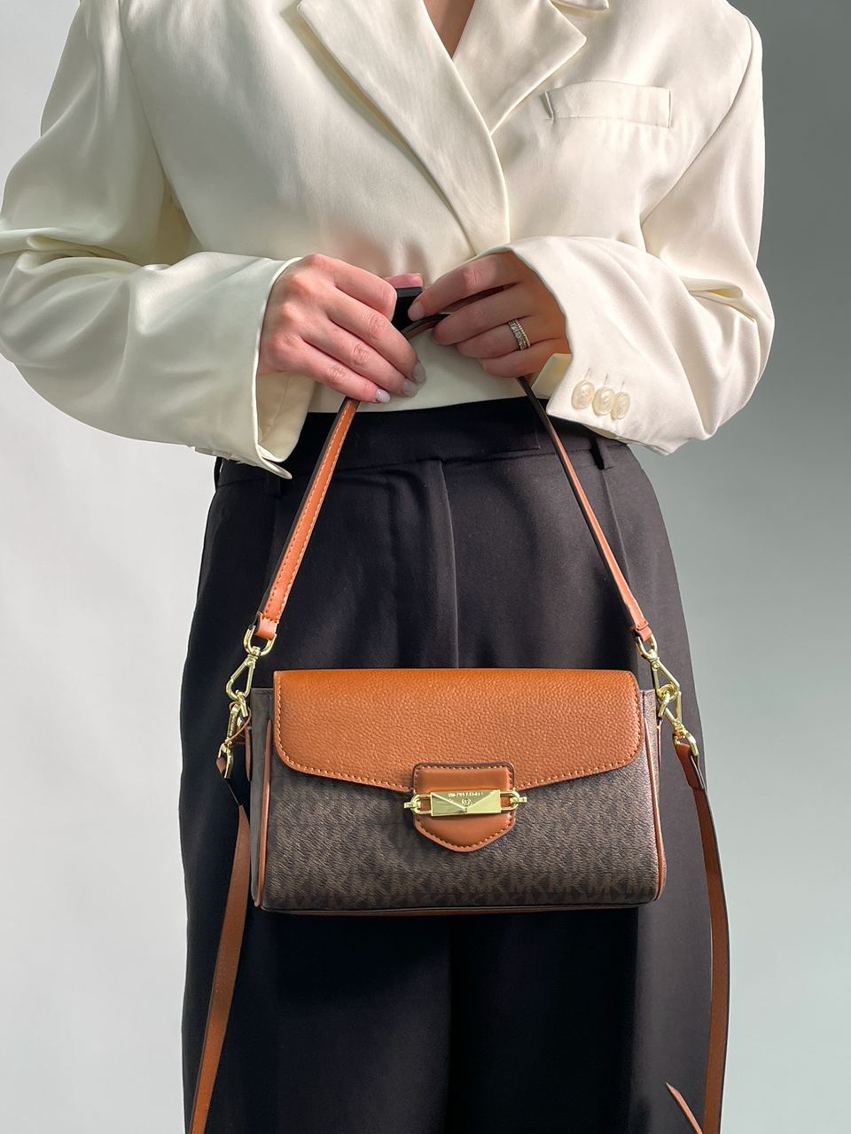 Michael Kors Fleur Small Convertible Crossbody Bag Brown - 7