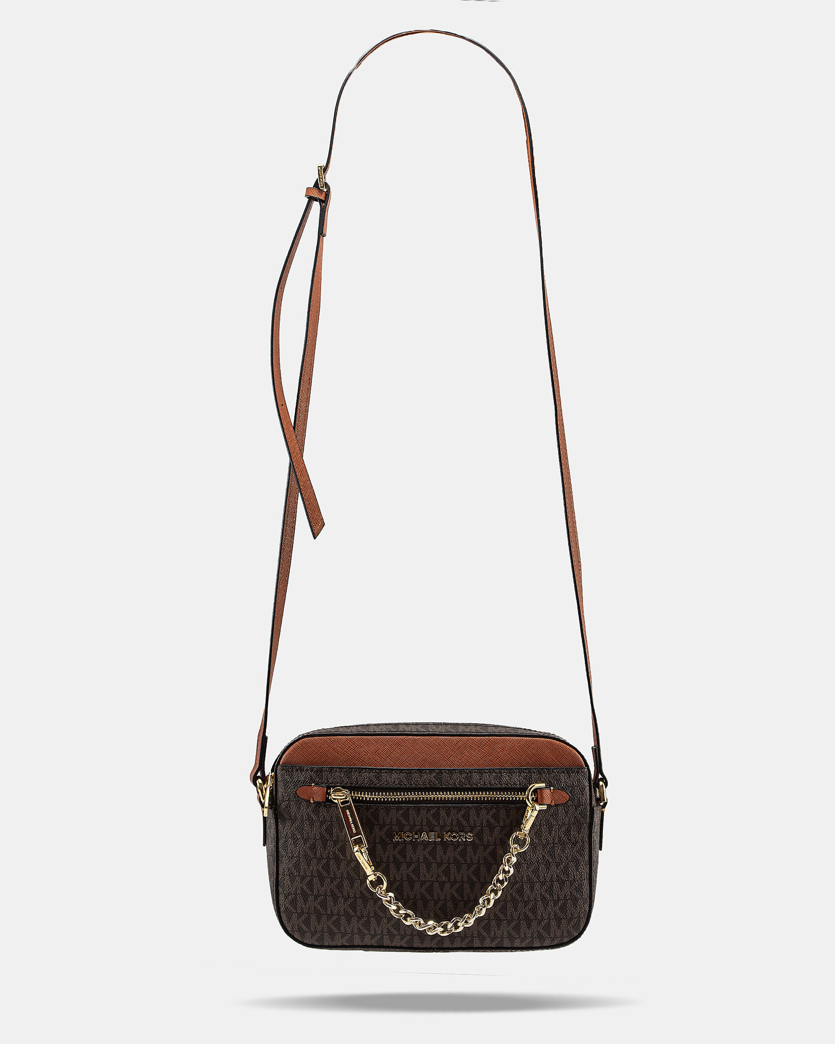 Michael Kors Jet Set Large Logo Crossbody Bag Brown - 6