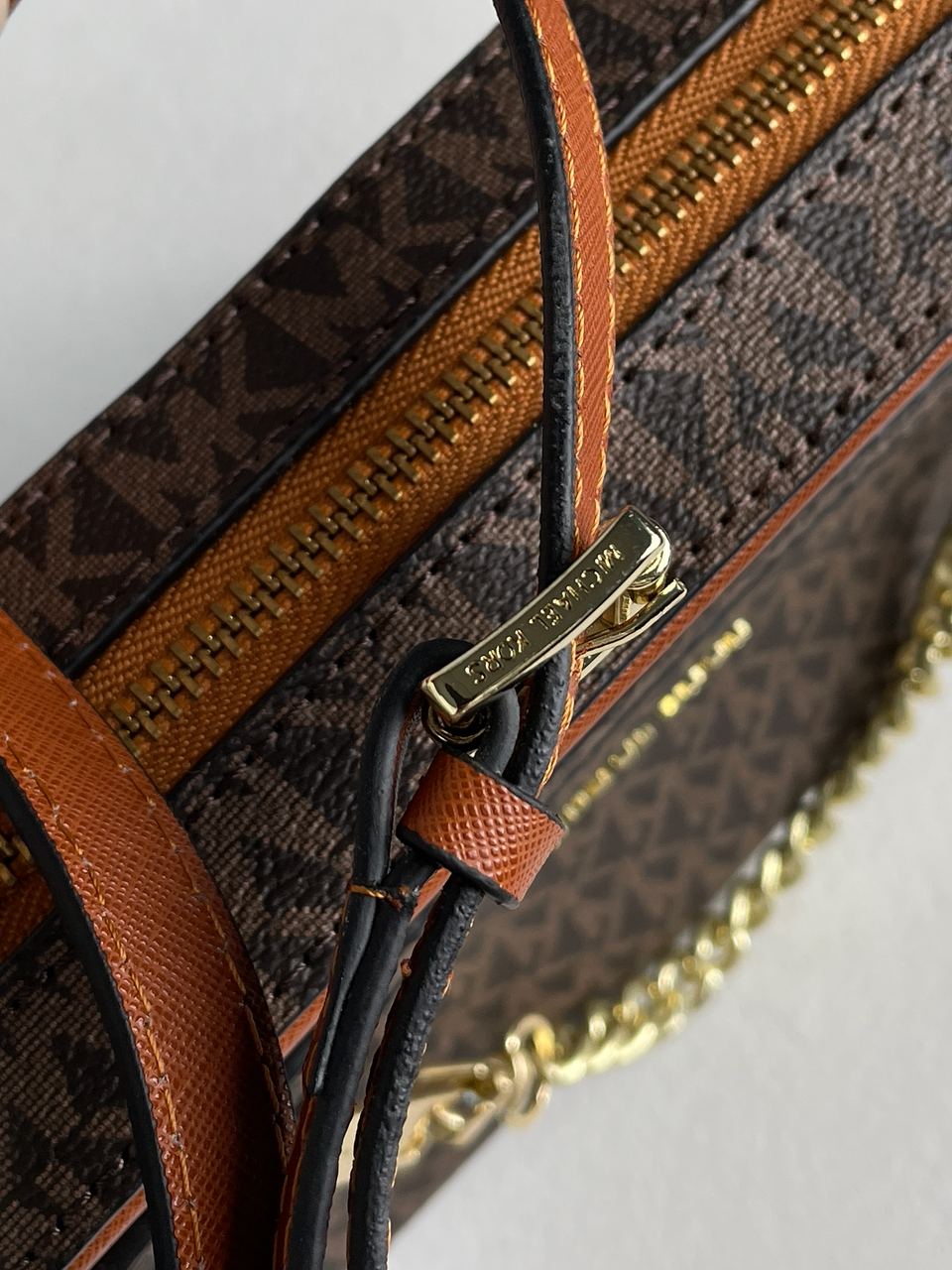 Michael Kors Jet Set Large Logo Crossbody Bag Brown - 14