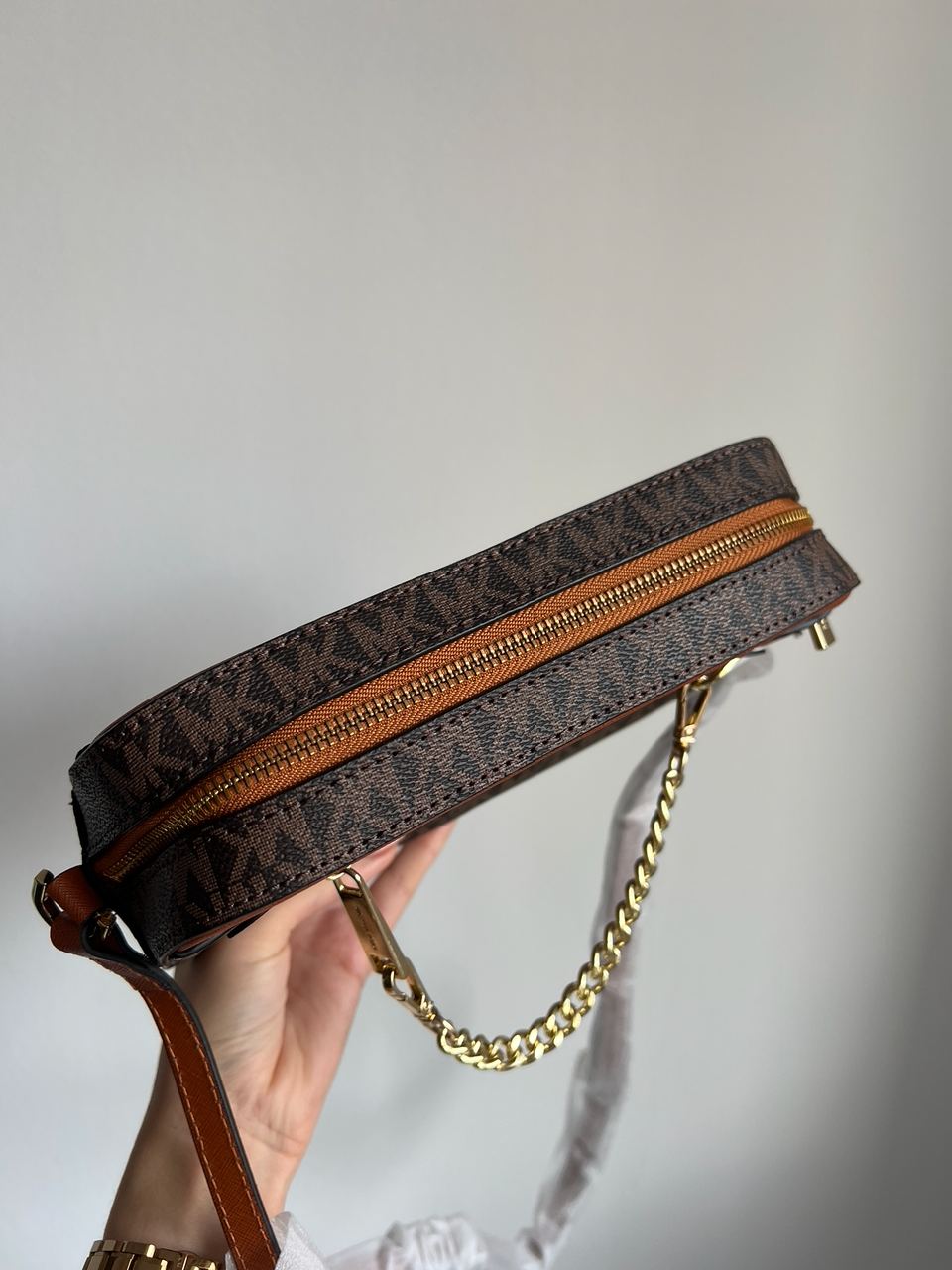 Michael Kors Jet Set Large Logo Crossbody Bag Brown - 16