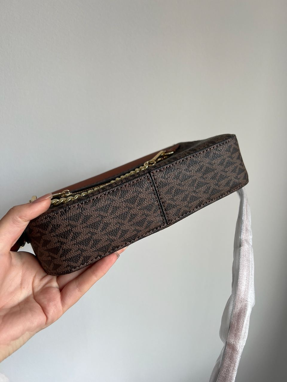 Michael Kors Jet Set Large Logo Crossbody Bag Brown - 17