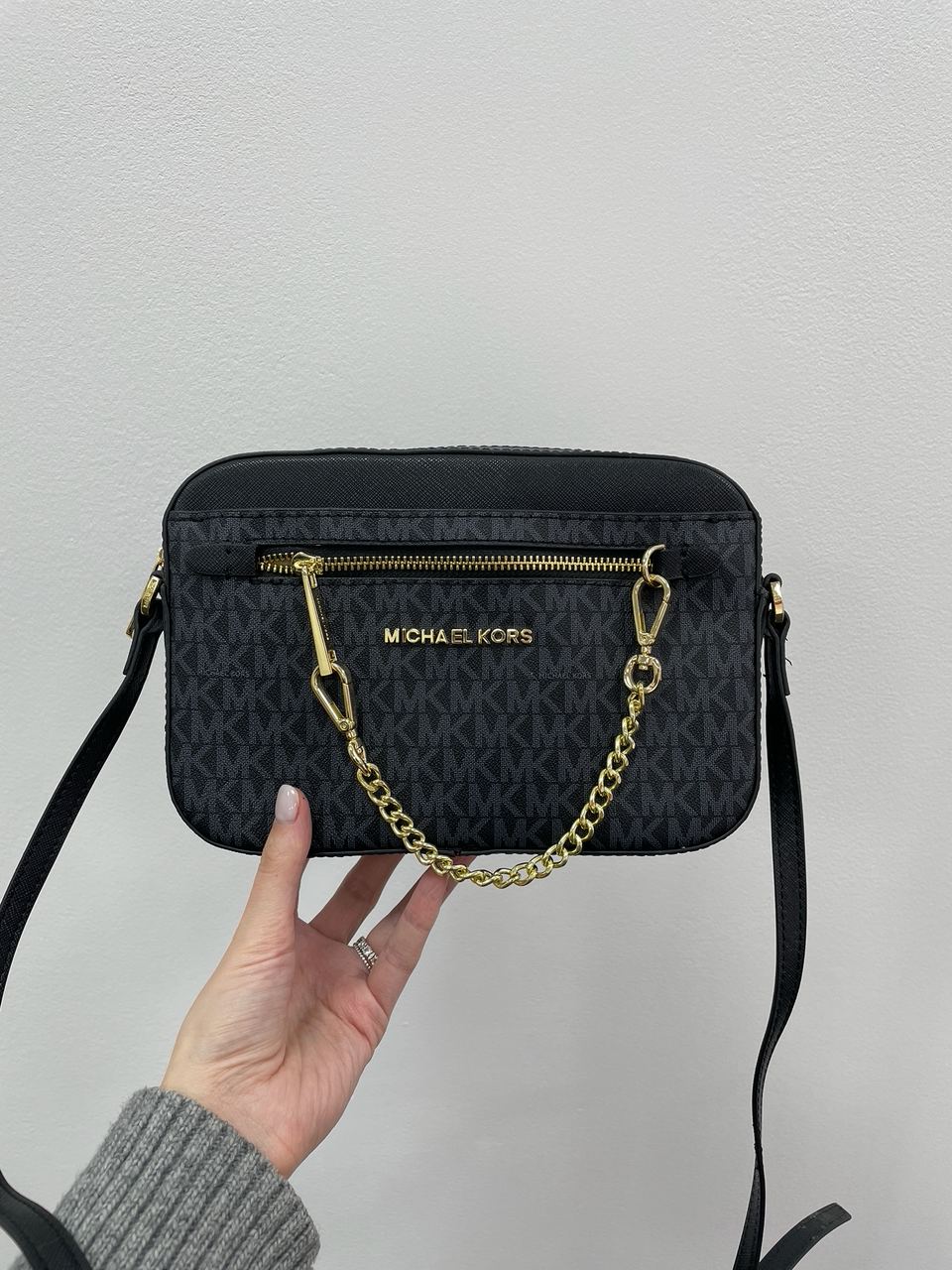 Michael Kors Jet Set Large Logo Crossbody Bag Grey - 7