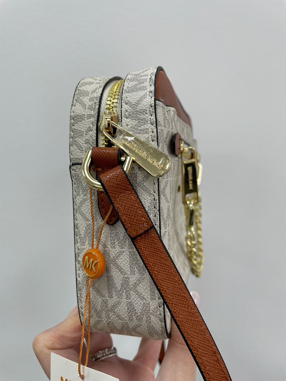 Michael Kors Jet Set Large Logo Crossbody Bag Ivory - 10