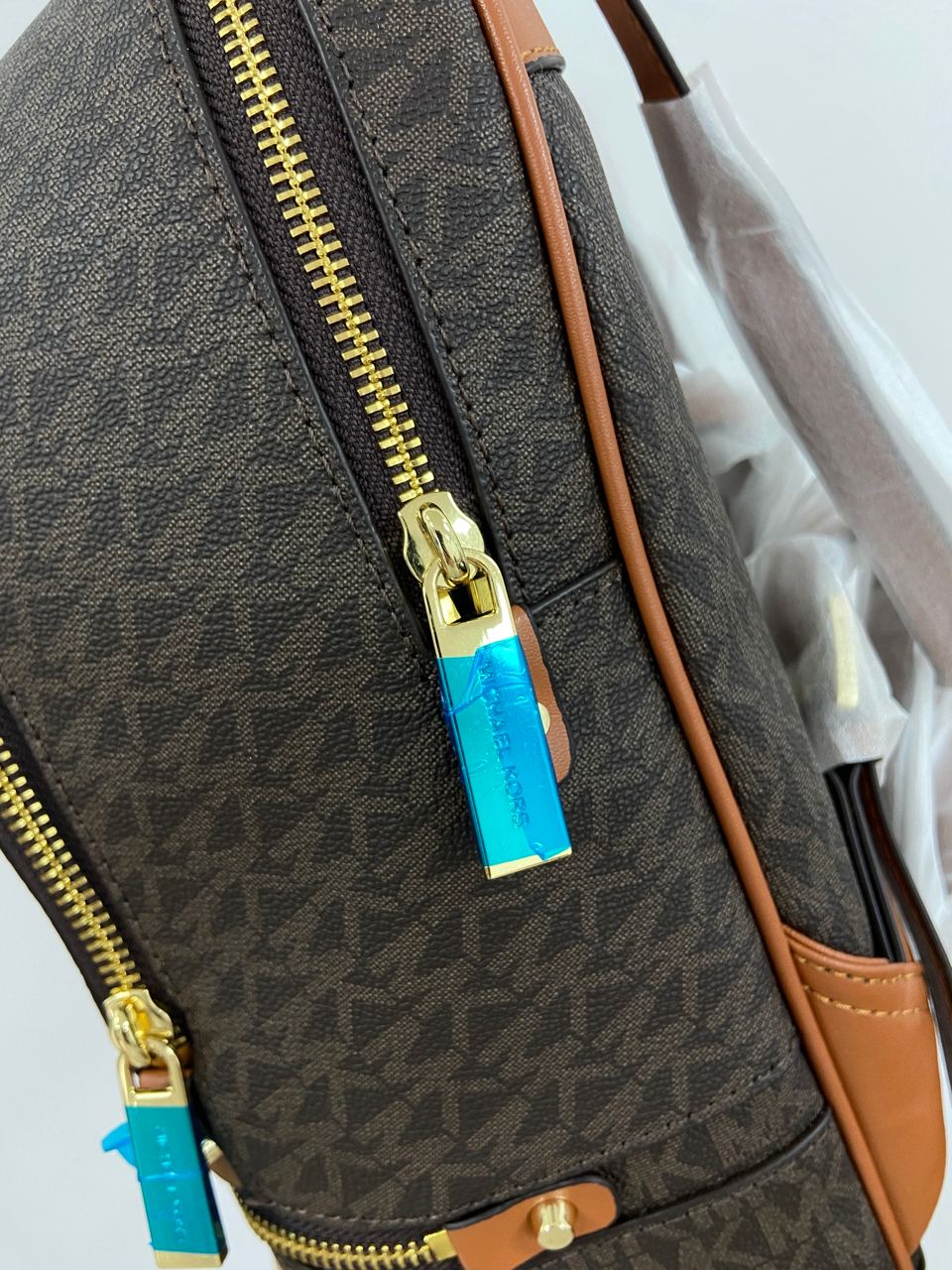 Michael Kors Large Rhea Logo Backpack Brown - 15