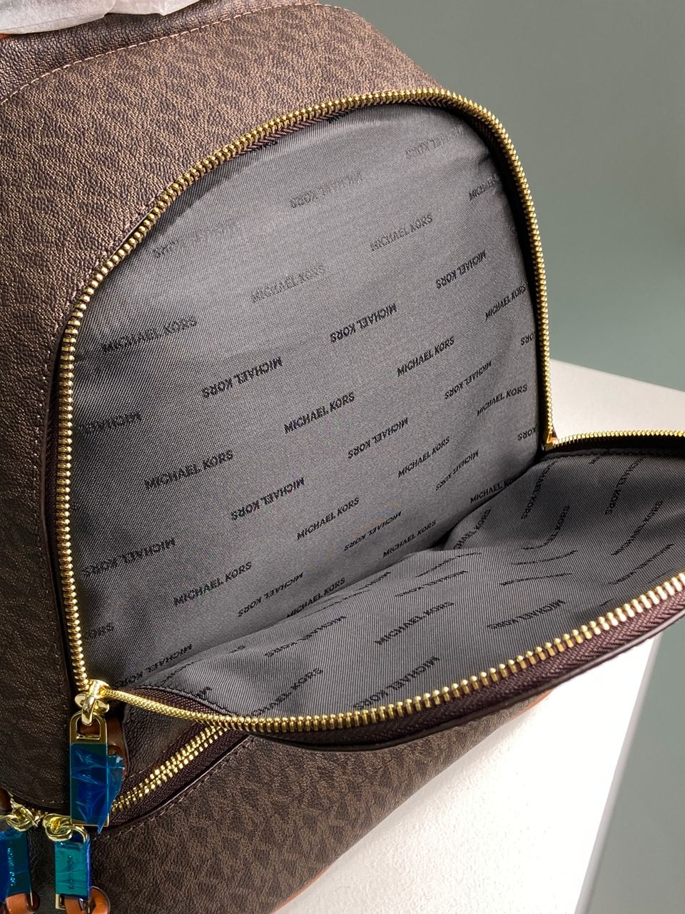 Michael Kors Large Rhea Logo Backpack Brown - 18