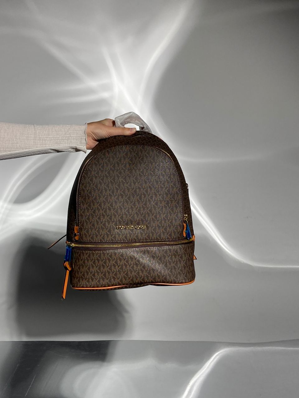 Michael Kors Large Rhea Logo Backpack Brown - 3