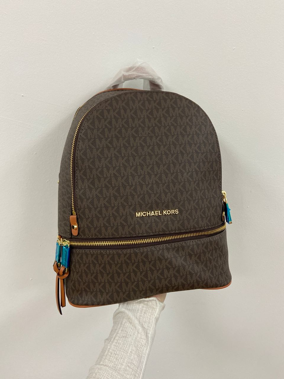 Michael Kors Large Rhea Logo Backpack Brown - 7