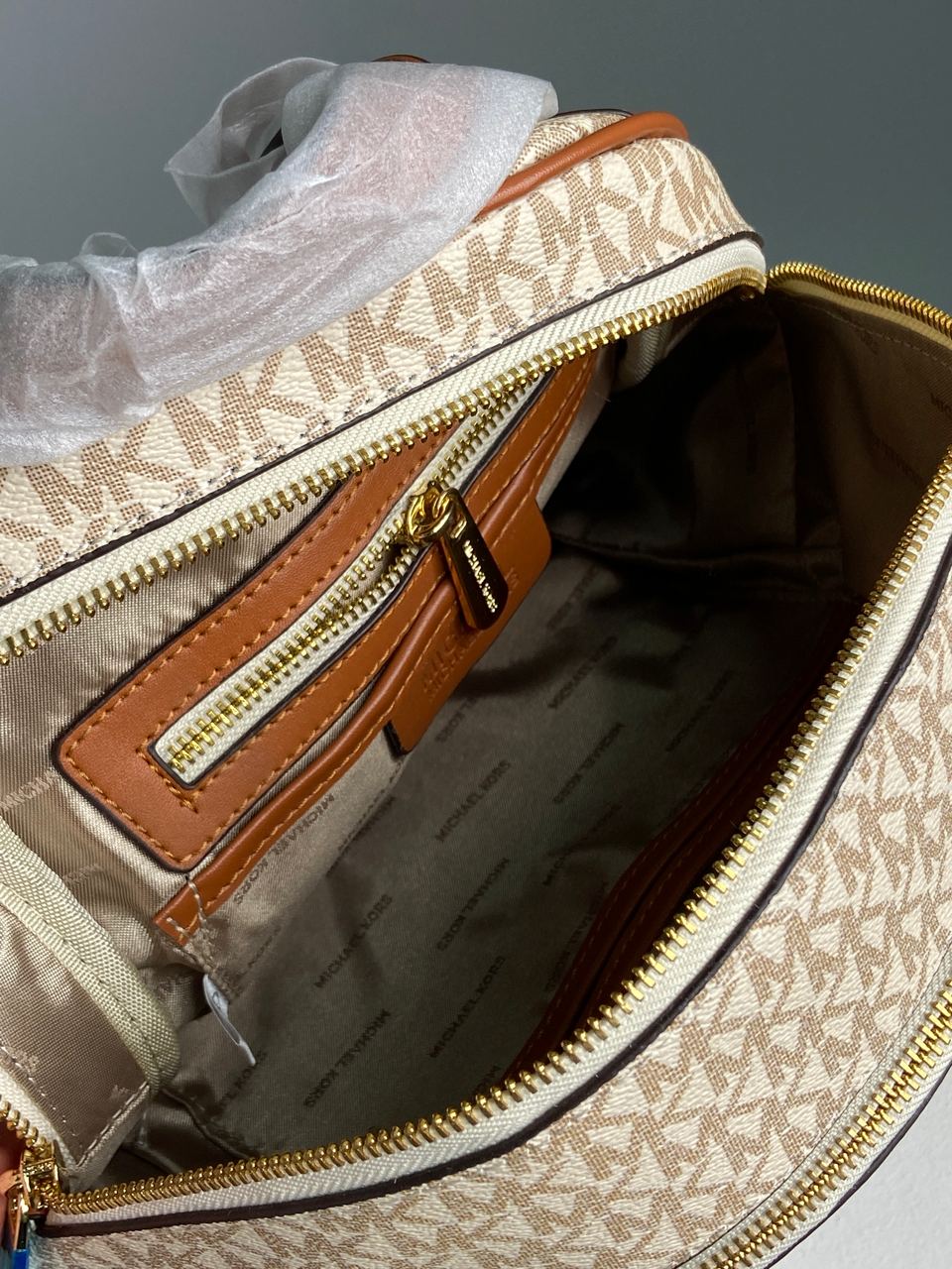 Michael Kors Large Rhea Logo Backpack Ivory - 23