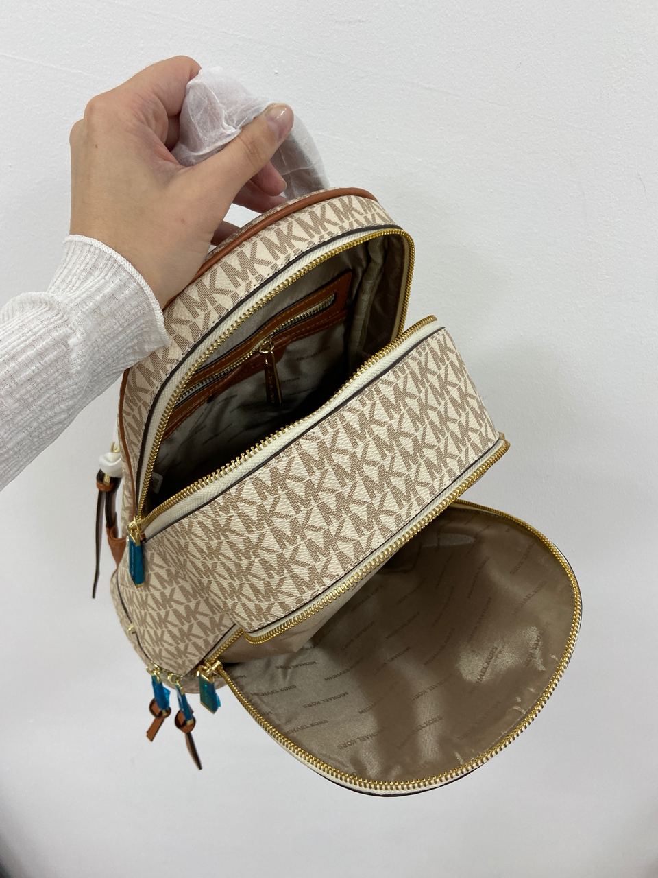 Michael Kors Large Rhea Logo Backpack Ivory - 26