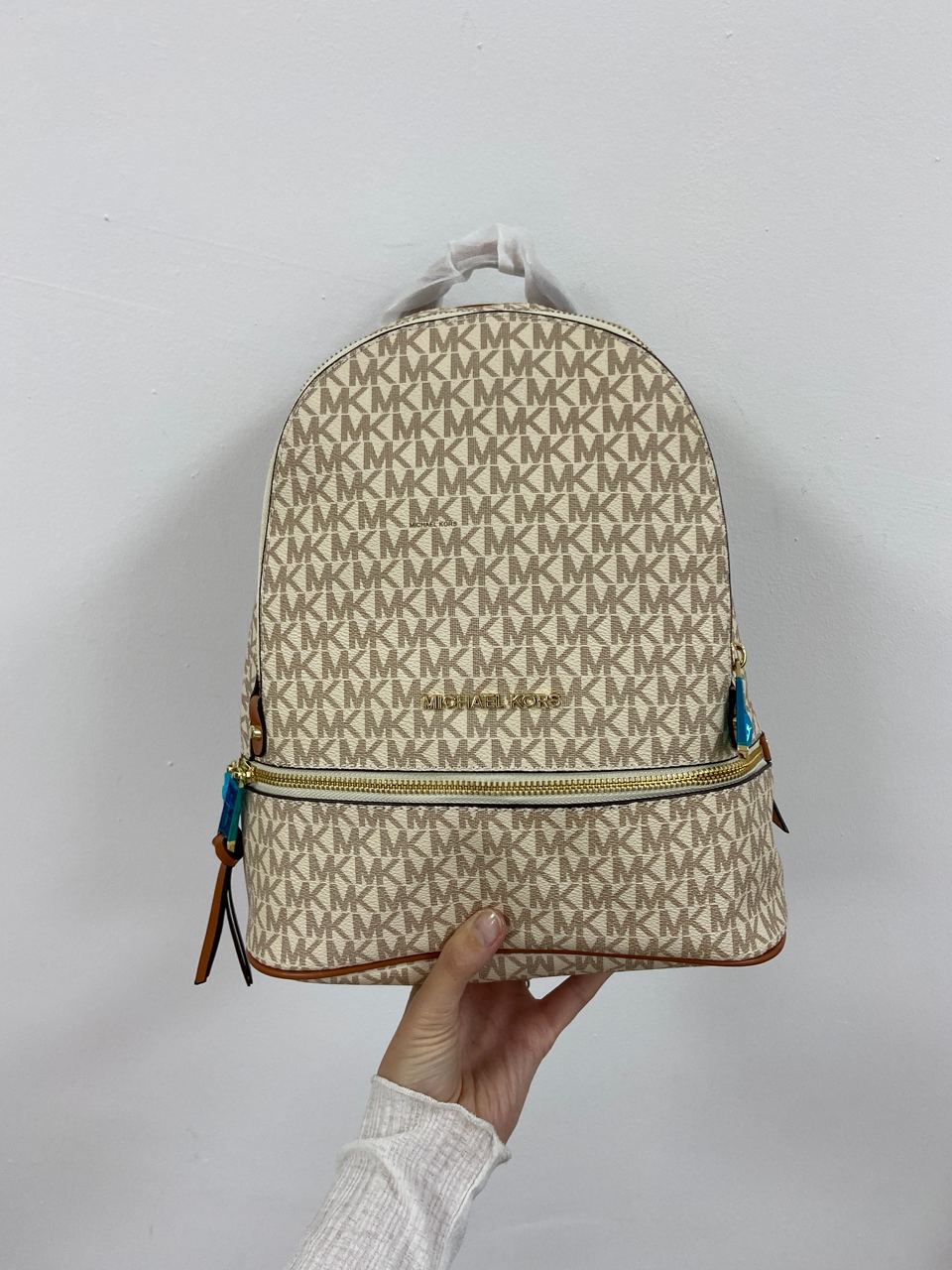 Michael Kors Large Rhea Logo Backpack Ivory - 8