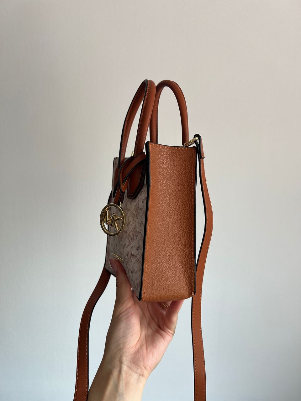 Michael Kors Mercer Extra-Small Pebbled Leather Crossbody Bag Ivory - 4