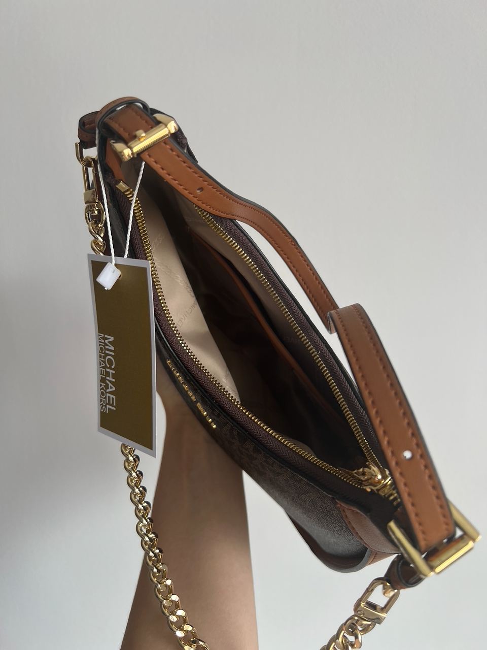 Michael Kors Wilma Signature Logo Crossbody Bag Brown - 12