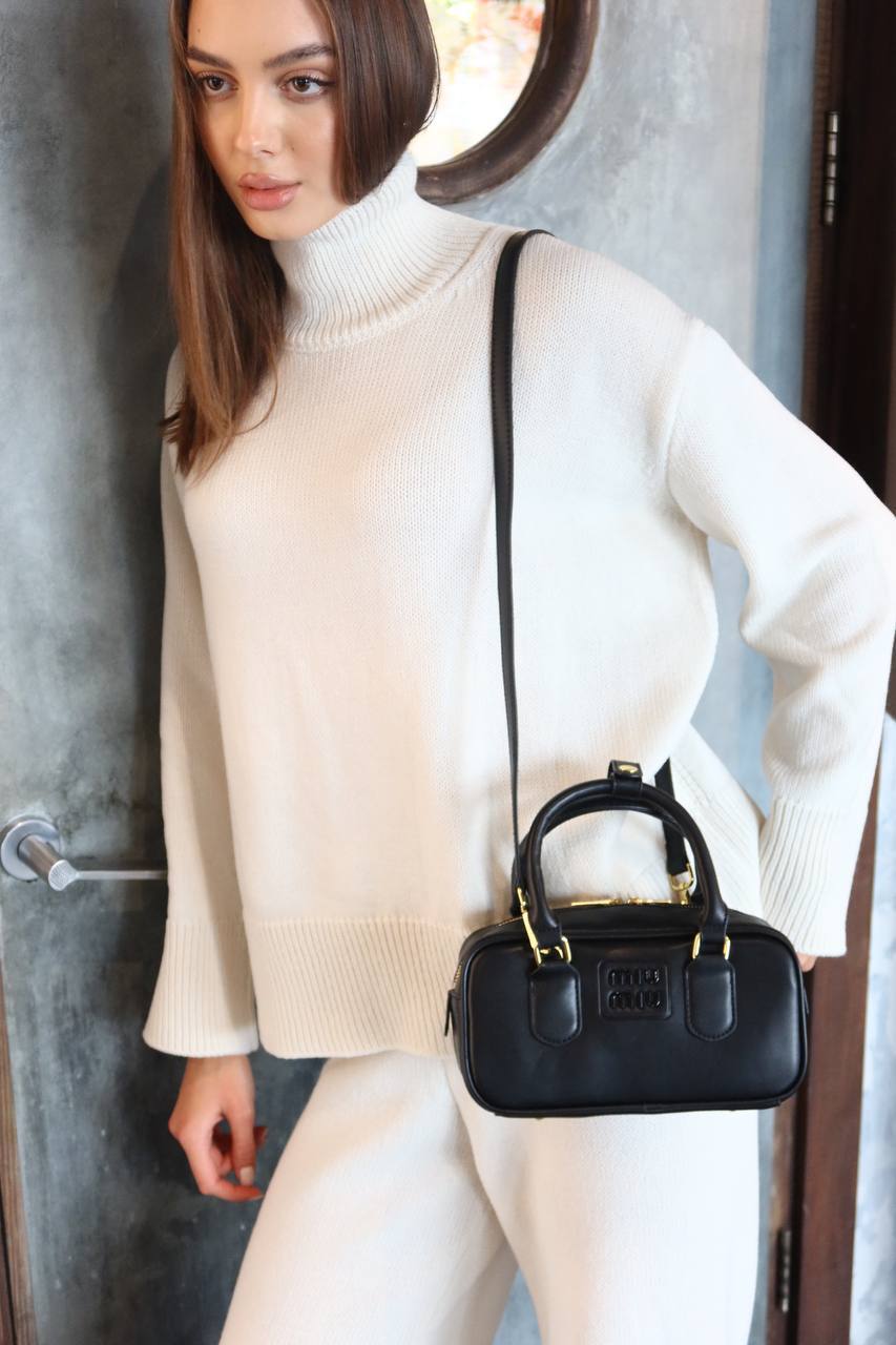 Miu Miu Arcadie Leather Bag Black - 4