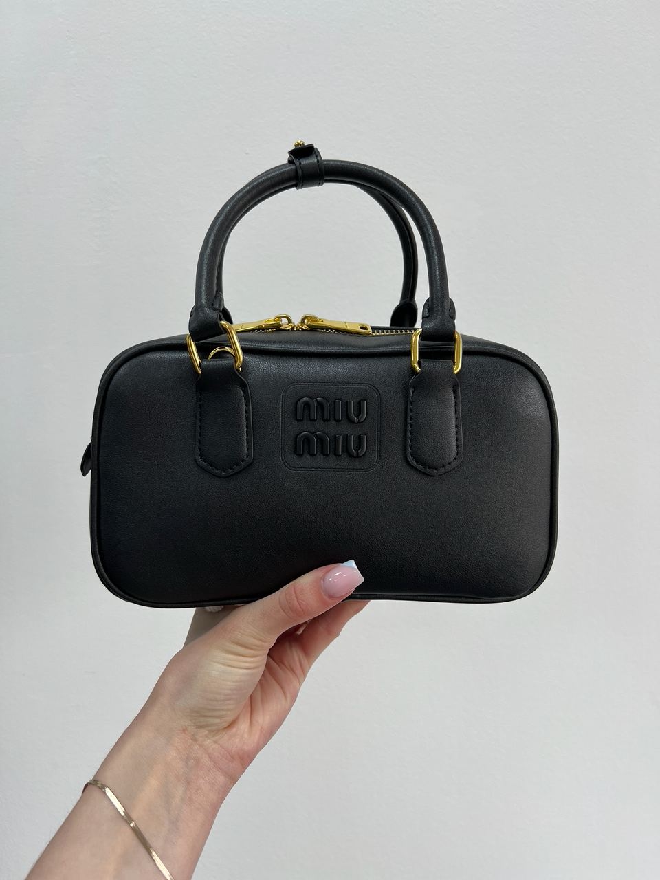 Miu Miu Arcadie Leather Bag Black - 11