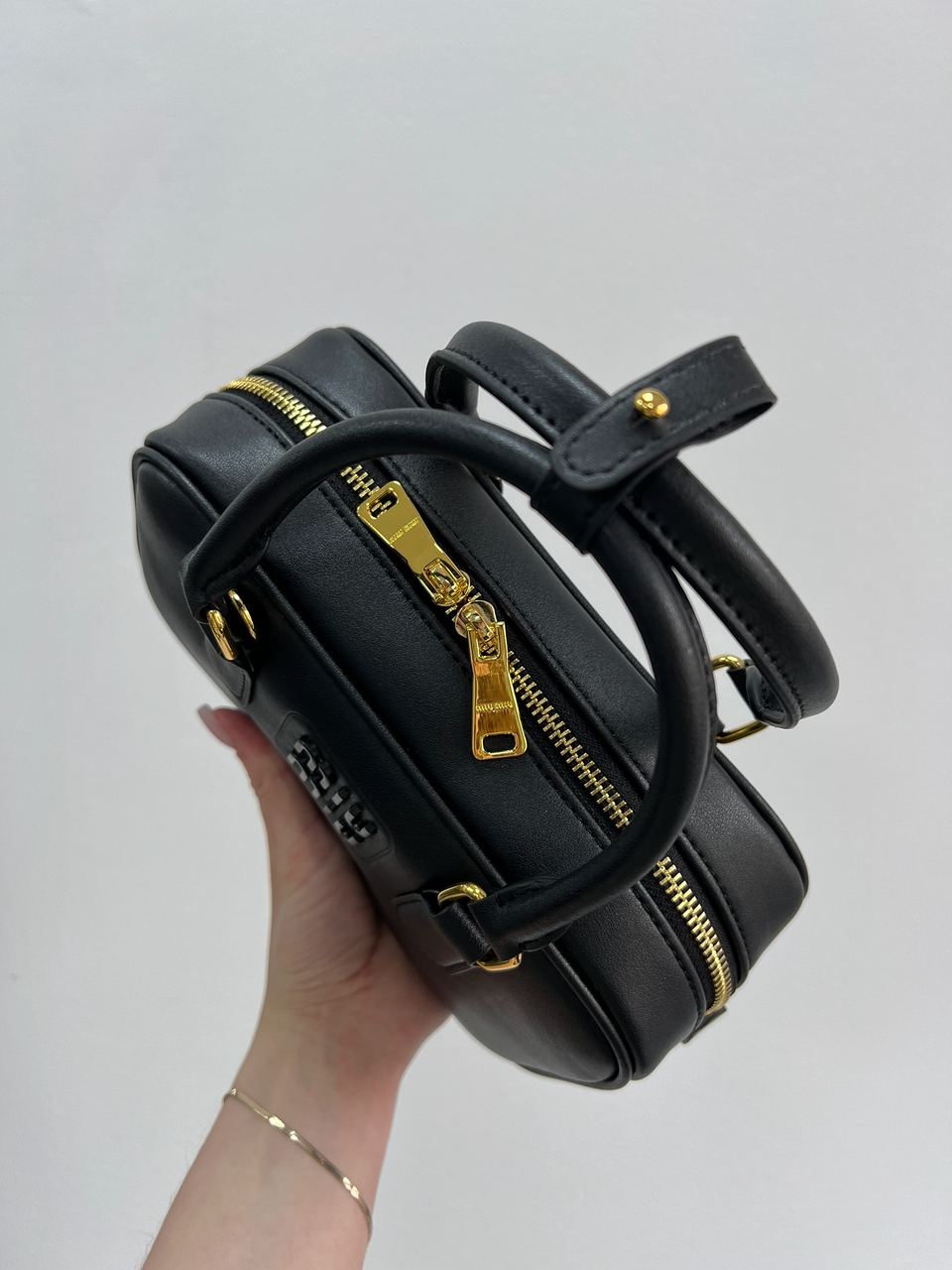 Miu Miu Arcadie Leather Bag Black - 22